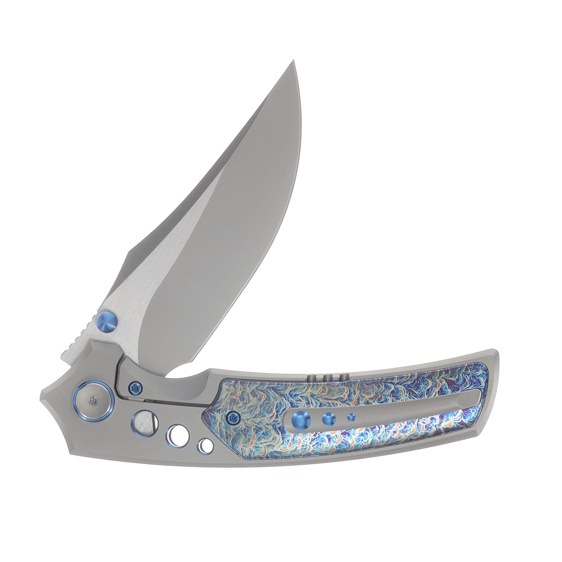 WE Knife Co. Skynix Folding Knife Gray TI Handle W/Flamed TI Inlay SW M390 Blade WE24087-2 View 4