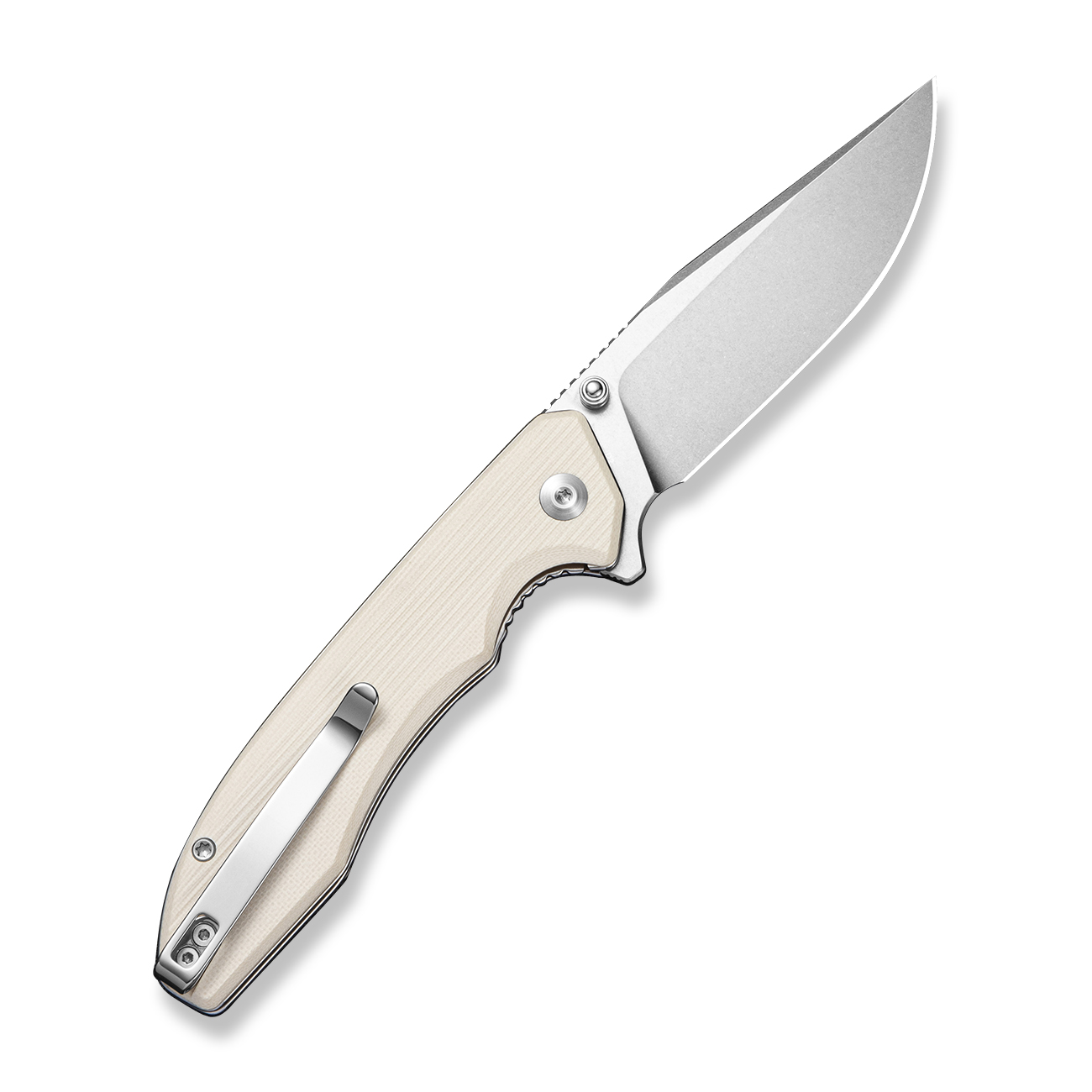 Sencut Sylor Folding Knife Ivory G-10 Handle Stonewashed D2 Blade View 2