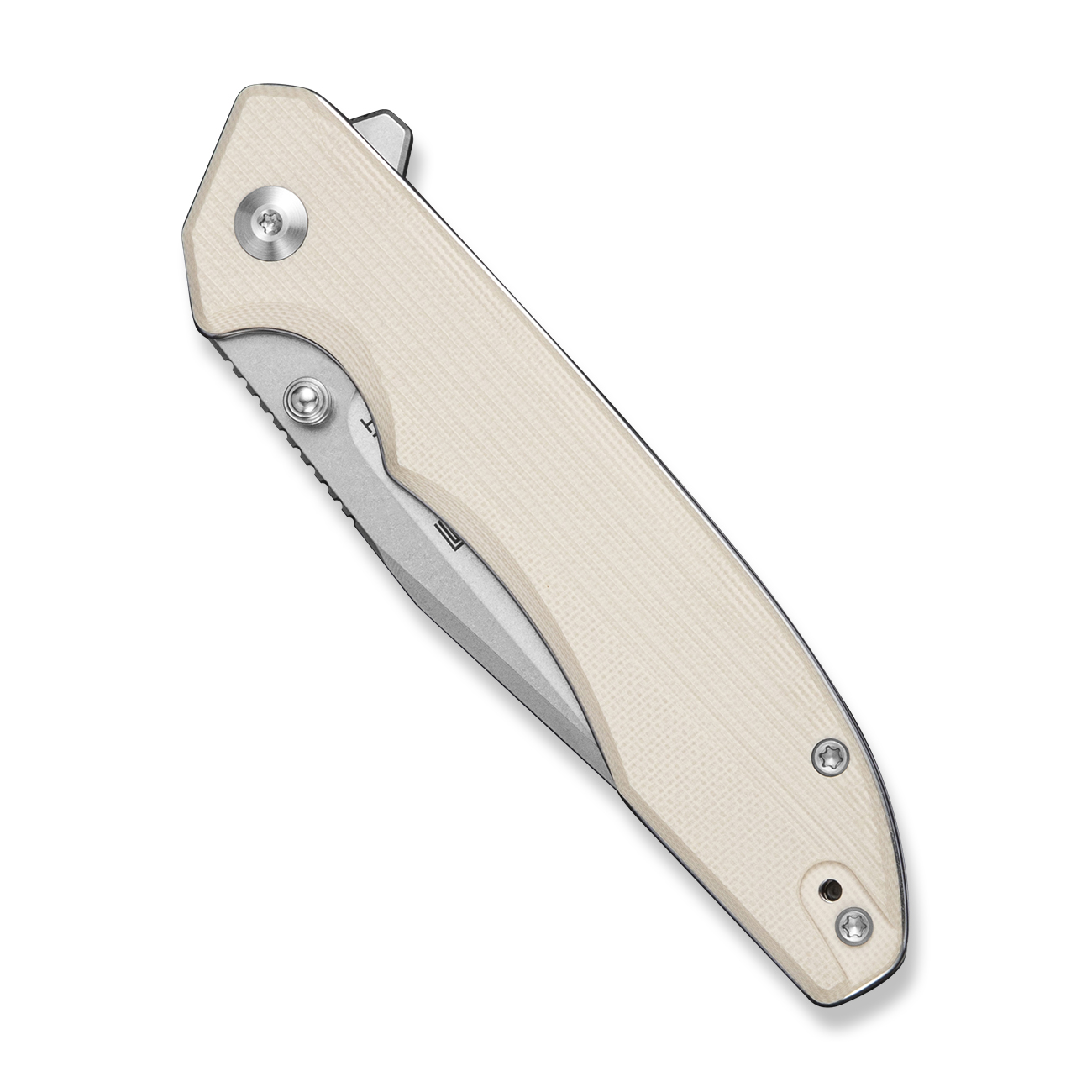 Sencut Sylor Folding Knife Ivory G-10 Handle Stonewashed D2 Blade View 4