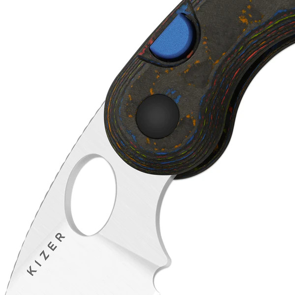 Kizer Microbe Folding Knife 80's Camo Carbon Handle Satin M390 Blade View 3