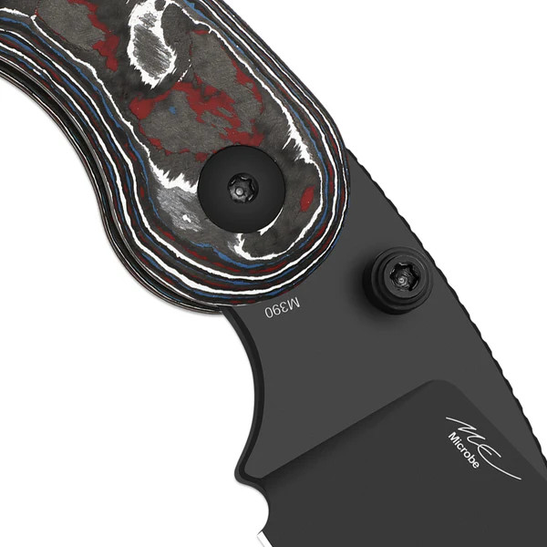 Kizer Microbe Folding Knife Multi Colored Fat Carbon Handle Matte DLC Ultra M390 Blade KI2742A2 View 4