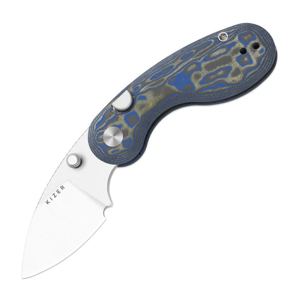 Kizer Microbe Multi Color Vortex Micarta Handle Satin 14C28N Blade V2742A6 View 1