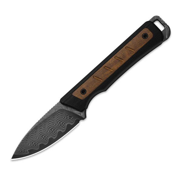 Kizer Whiskey Jack Fixed Knife Black G-10-Mkuruti Wood Handle Damascus Blade 1108A2 View 2