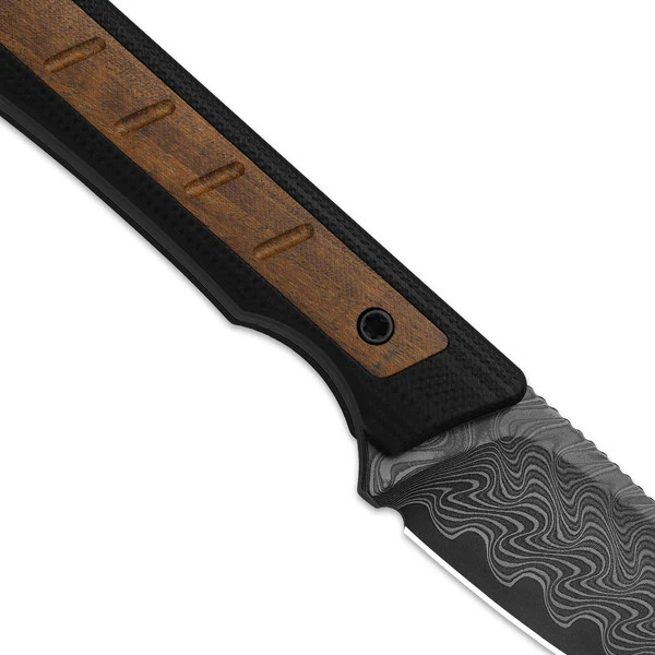 Kizer Whiskey Jack Fixed Knife Black G-10-Mkuruti Wood Handle Damascus Blade 1108A2 View 5