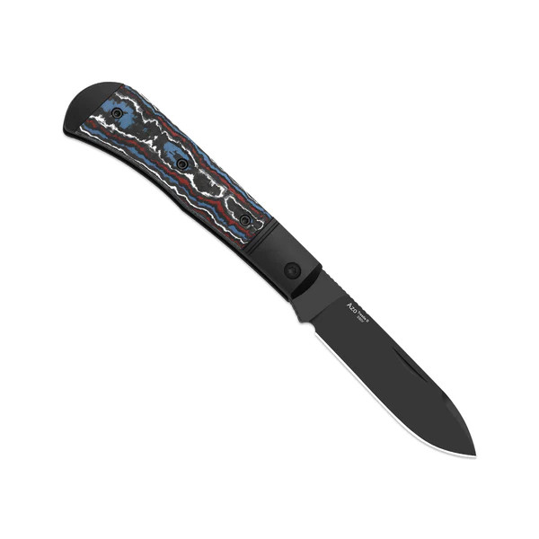 Kizer Trestle D Folding Knife Silver-Multi Color Aluminum & Fat Carbon Handle Matte DLC Ultra S90V Blade KI3760A1 View 2