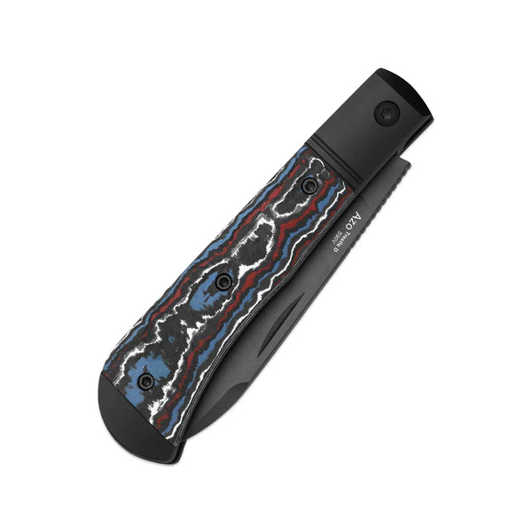 Kizer Trestle D Folding Knife Silver-Multi Color Aluminum & Fat Carbon Handle Matte DLC Ultra S90V Blade KI3760A1 View 3
