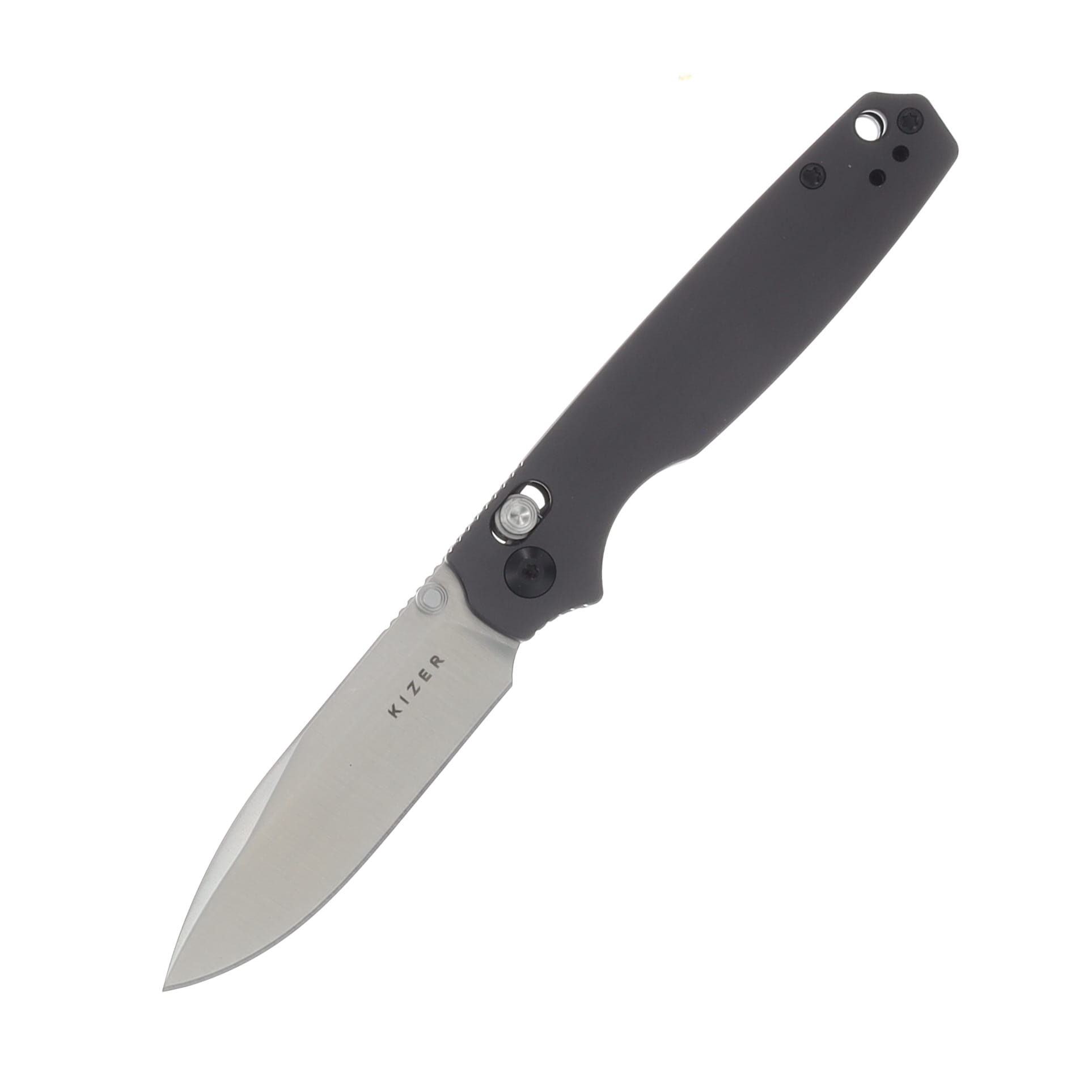 Kizer Pokiman CD Folding Knife Gray Aluminum Handle Satin AEB-L Blade V3789A2 View 1