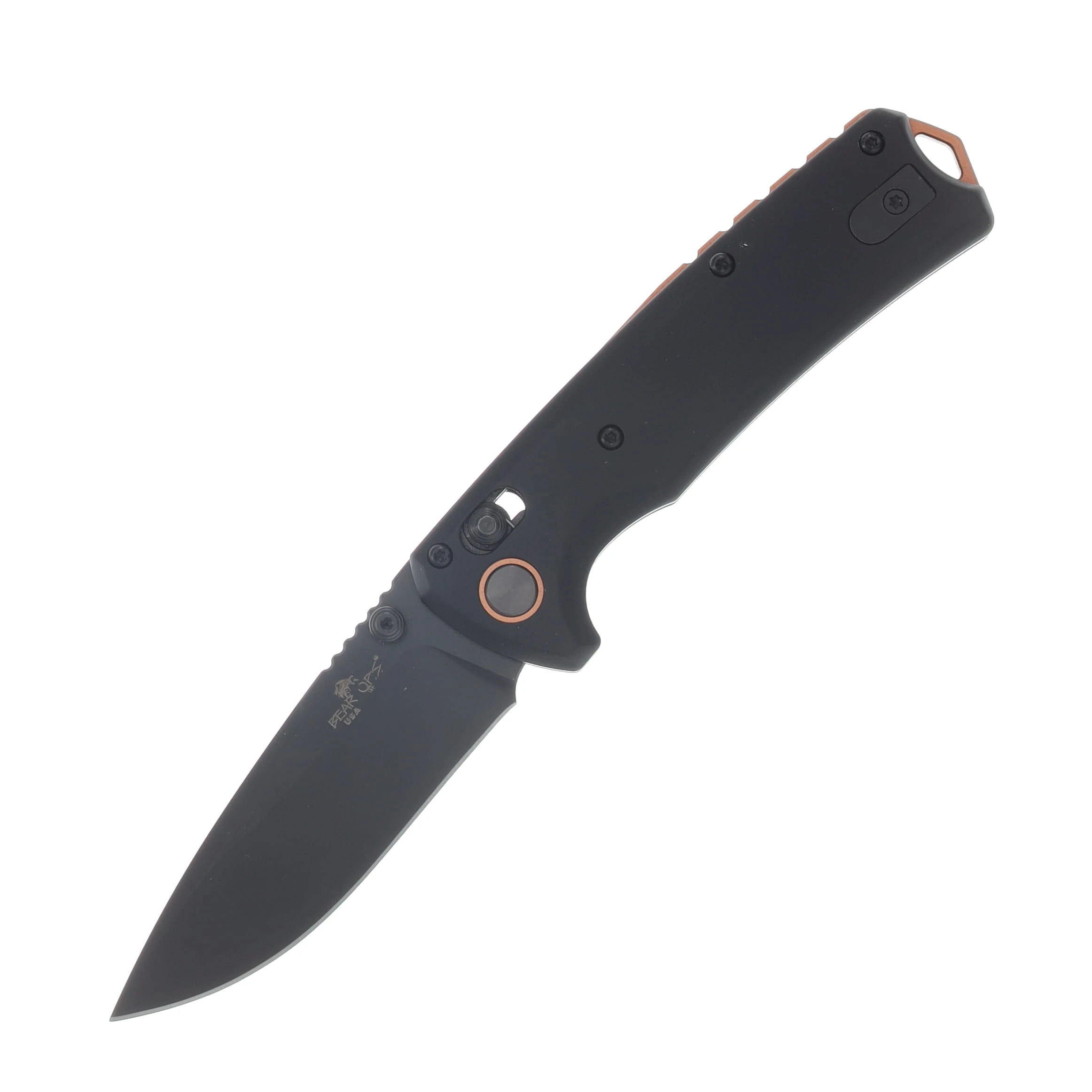 Bear & Son Nekama II Black & Copper Aluminum Handle Black DLC 14C28N Blade MC-1100-ALBK-B View 1