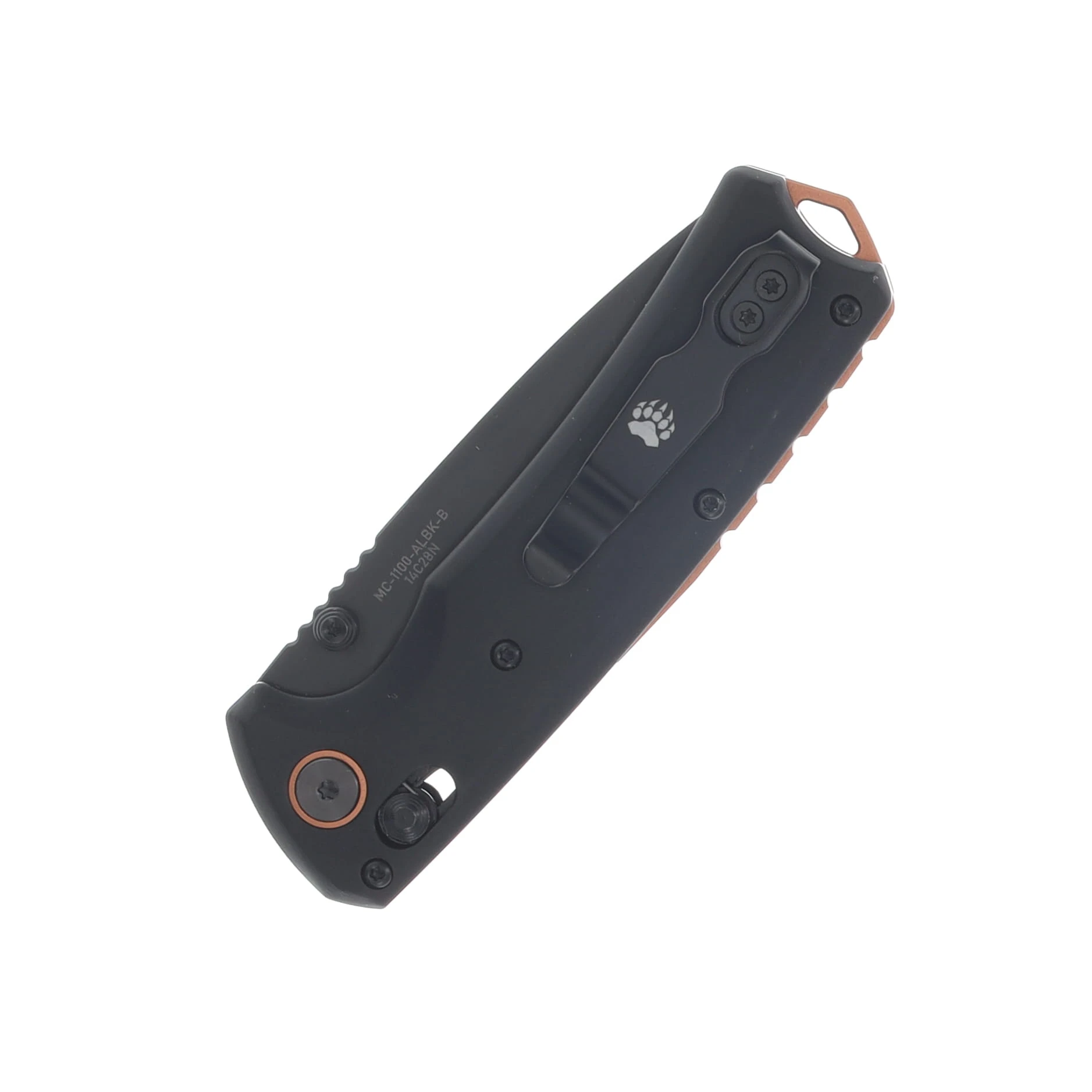Bear & Son Nekama II Black & Copper Aluminum Handle Black DLC 14C28N Blade MC-1100-ALBK-B View 6