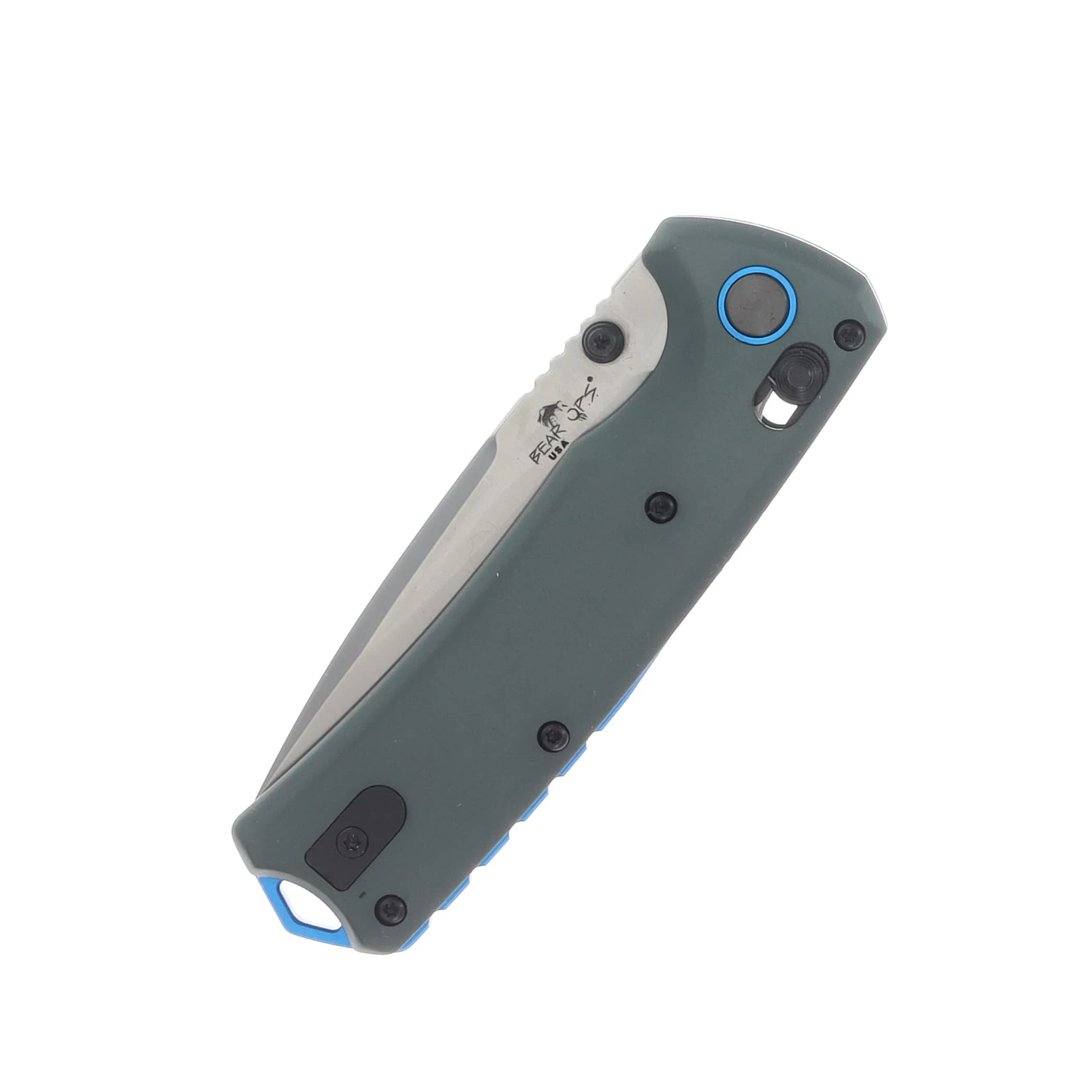 Bear & Son Nekama II Gray & Blue Aluminum Handle Satin 14C28N Blade MC-1100-ALGY-S View 5