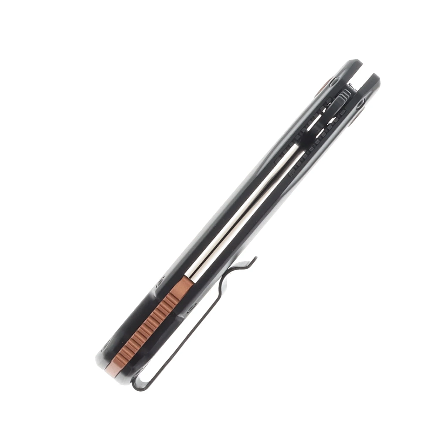 Bear & Son Load Out I Black & Copper Aluminum Handle Black DLC 14C28N Blade A-600-ALBK-B View 6