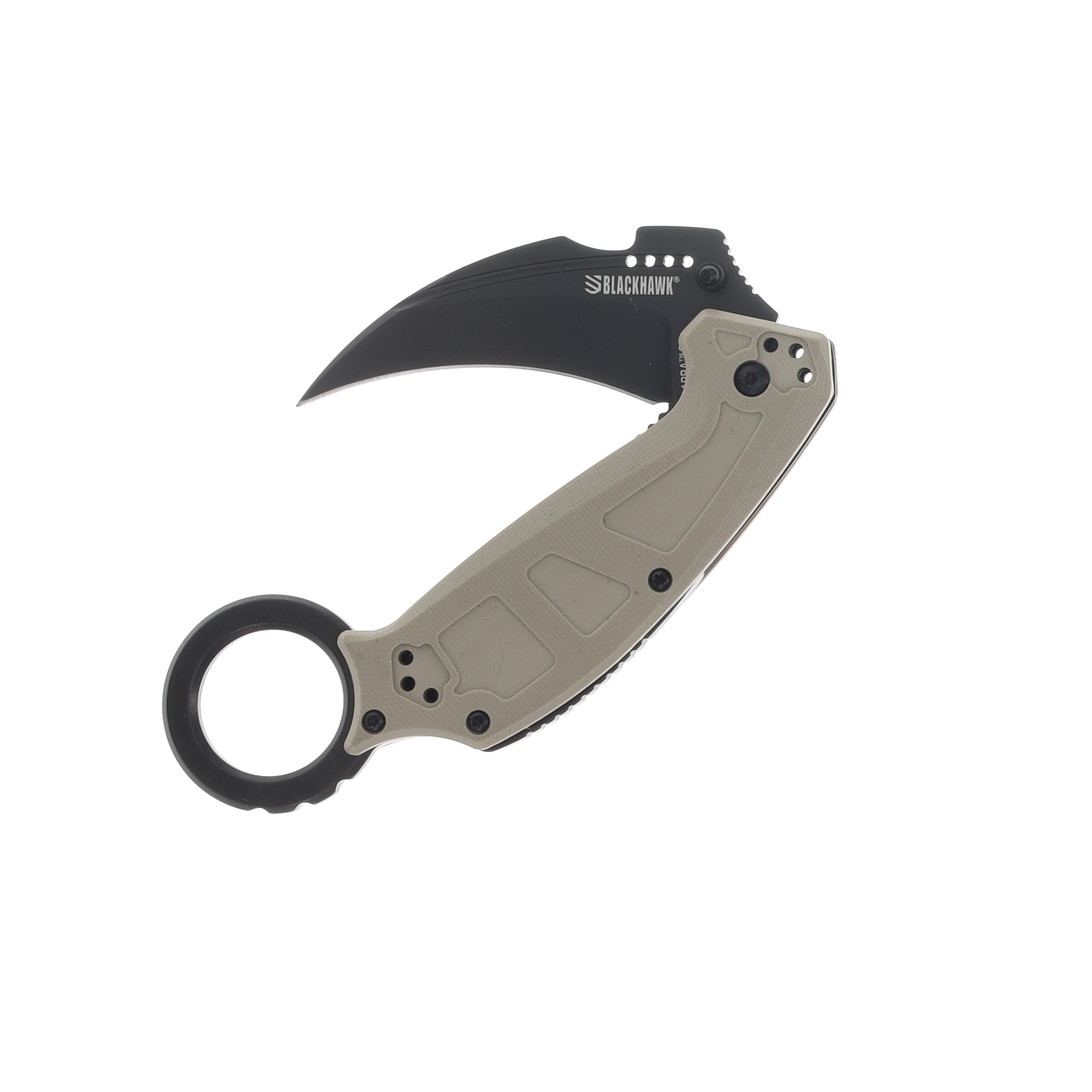 Blackhawk Garra III Karambit Sideliner Tan G-10 Handle Black D2 Blade BH15G3201TN View 3