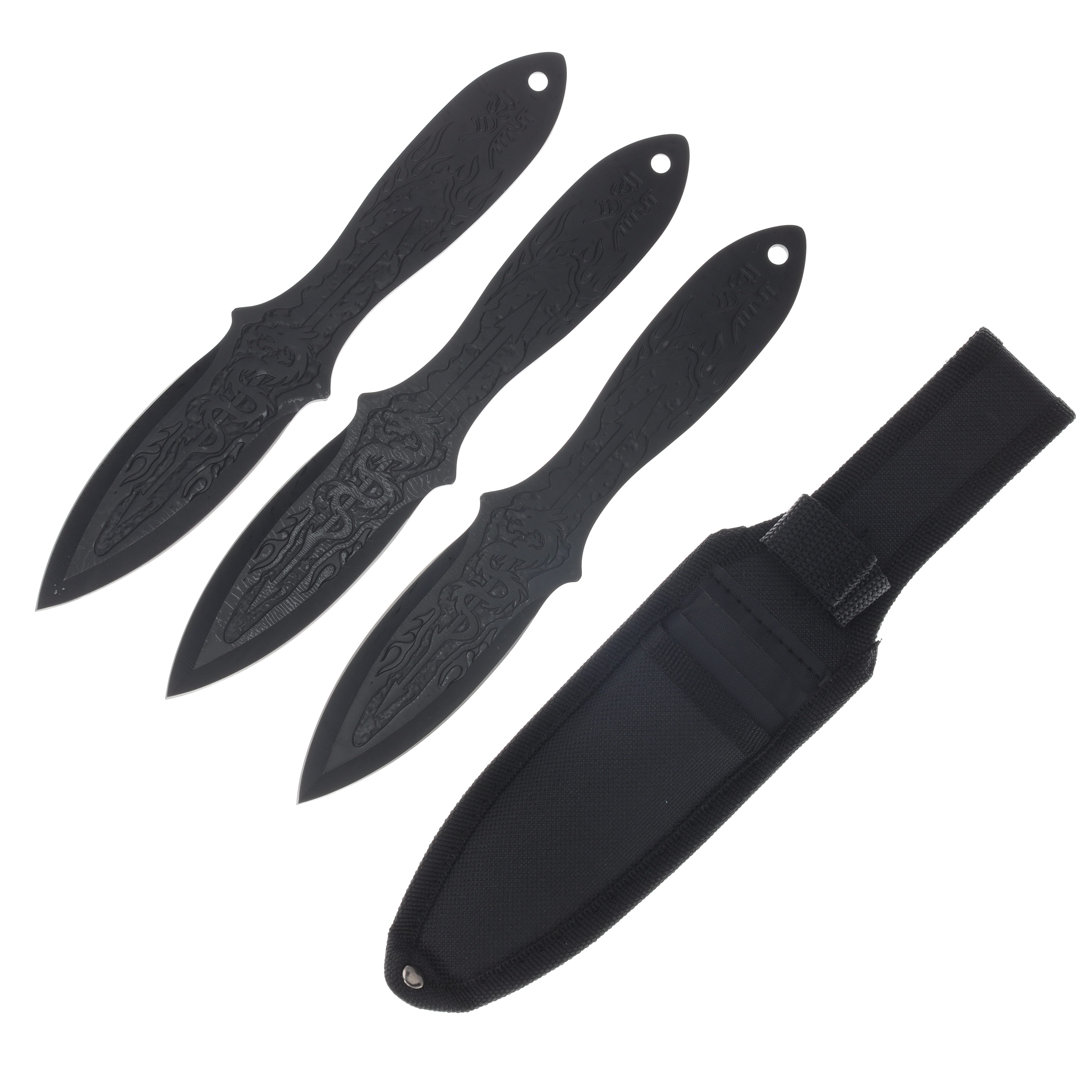 Black Dragon 9" Throwing Knife Set NTAB1BK View 1
