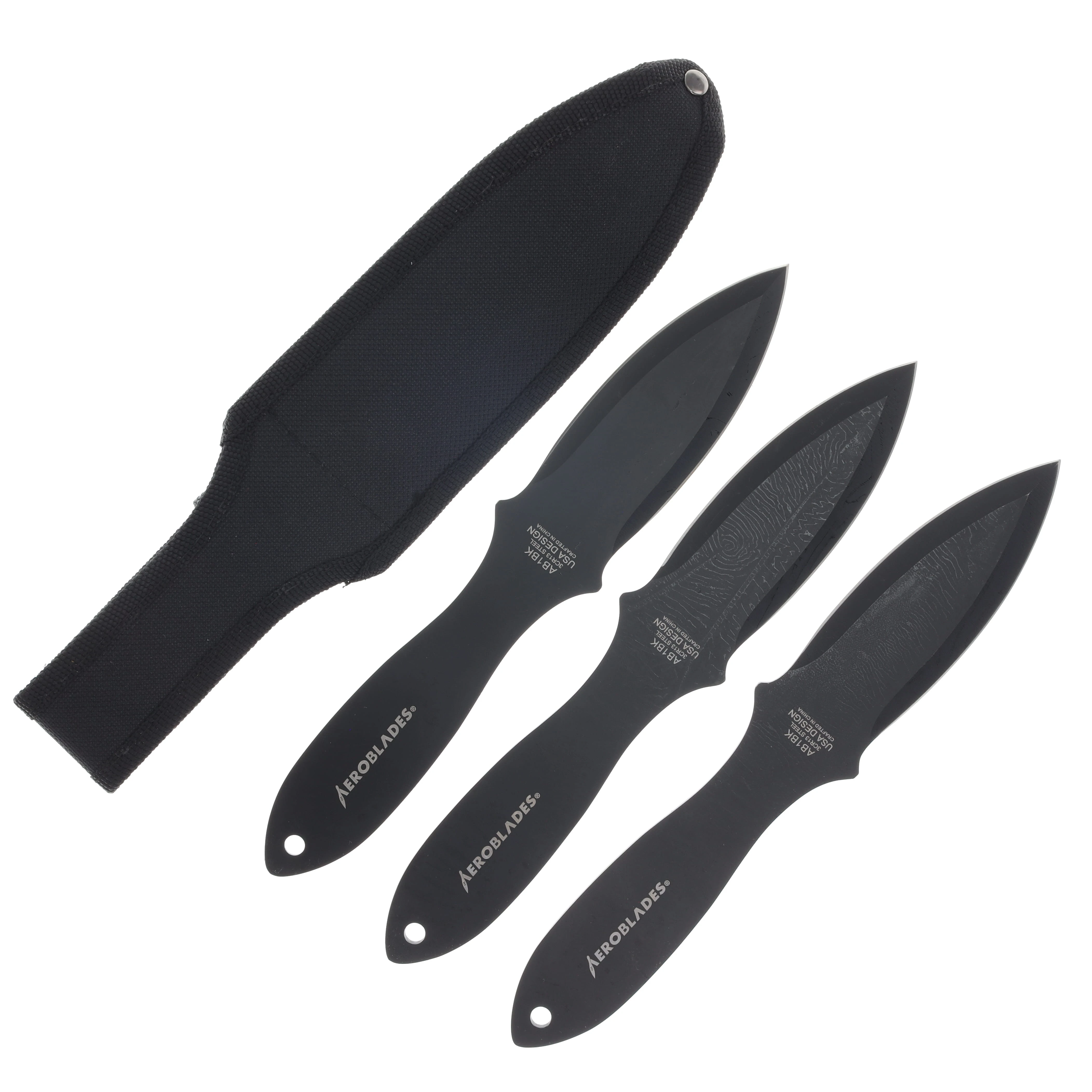 Black Dragon 9" Throwing Knife Set NTAB1BK View 2