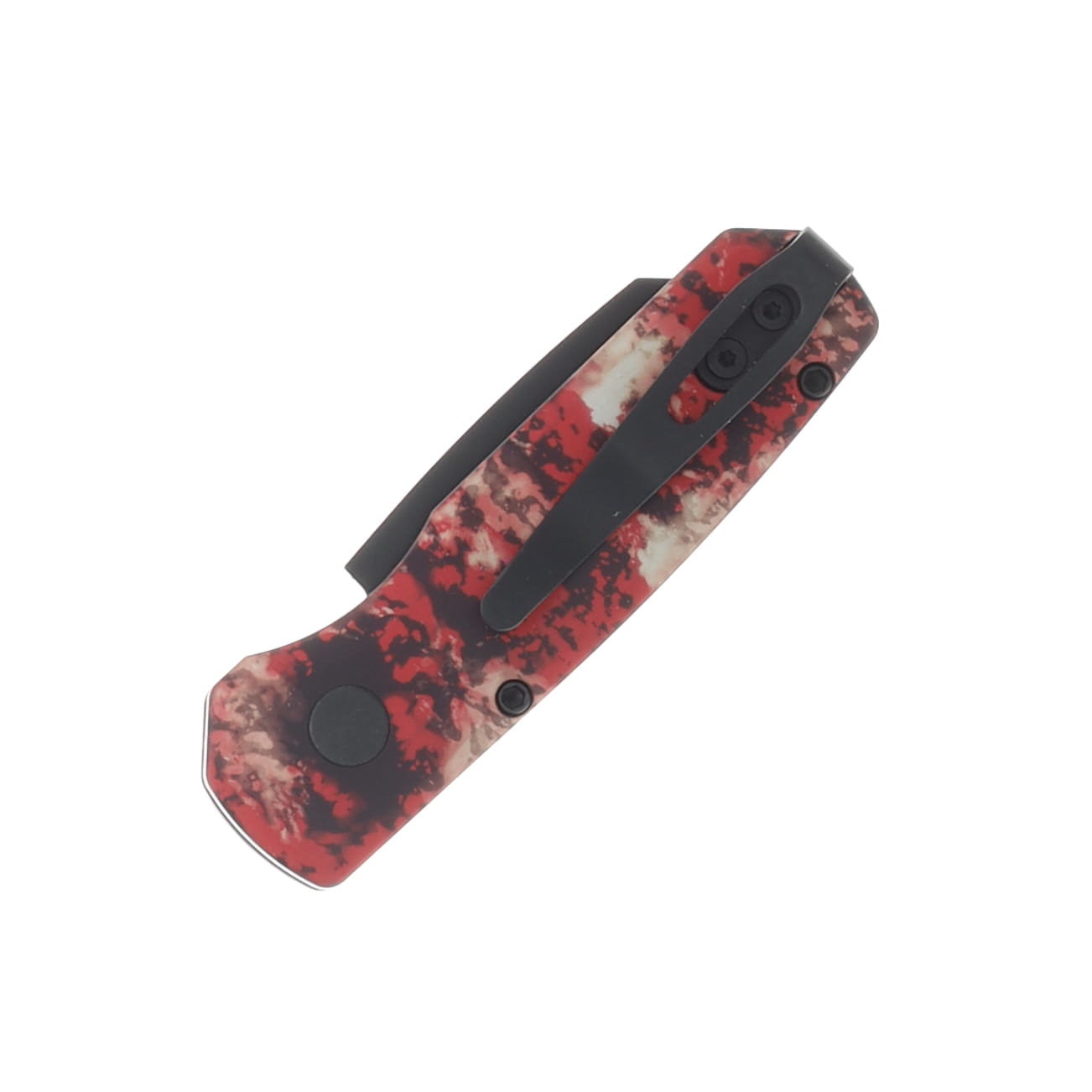 Pro Tech OTS Auto Runt 5 Crimson Tiger Camo Anodized Handle Black DLC Magnacut Reverse Tanto Blade AUPTR5403-CTC View 4