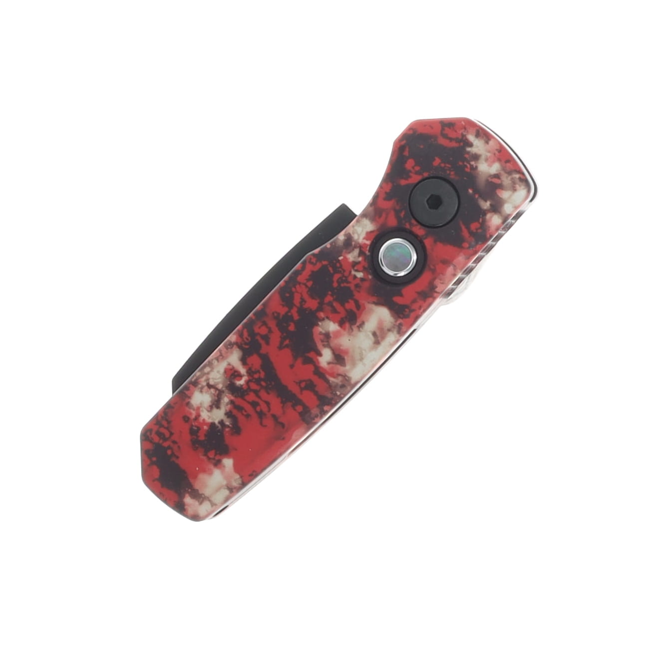 Pro Tech OTS Auto Runt 5 Crimson Tiger Camo Anodized Handle Black DLC Magnacut Reverse Tanto Blade AUPTR5403-CTC View 3