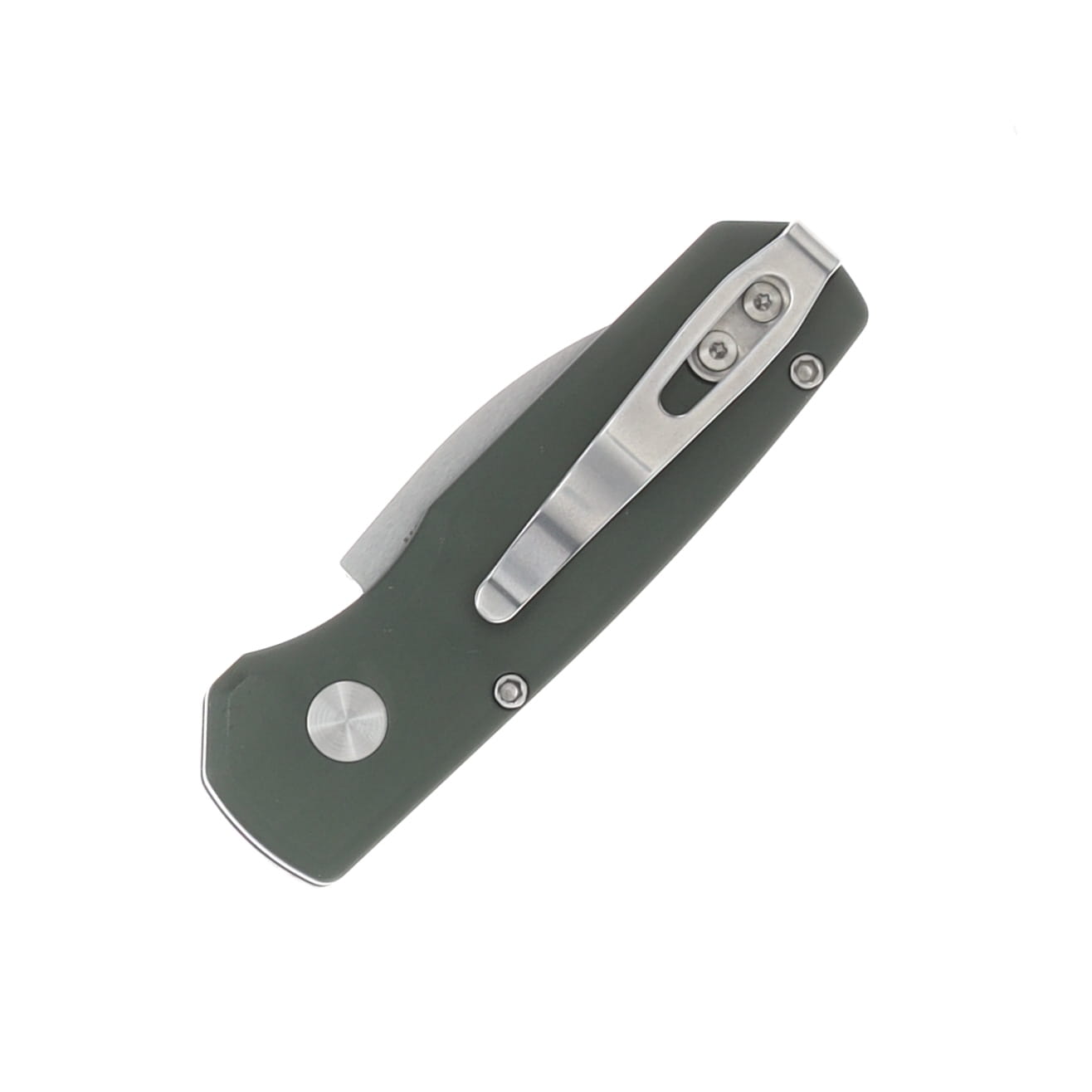 Pro Tech OTS Auto Runt 5 Smooth Green Handle Machine Satin Magnacut Wharncliffe Blade AUPTR5300-LTD GREEN View 4