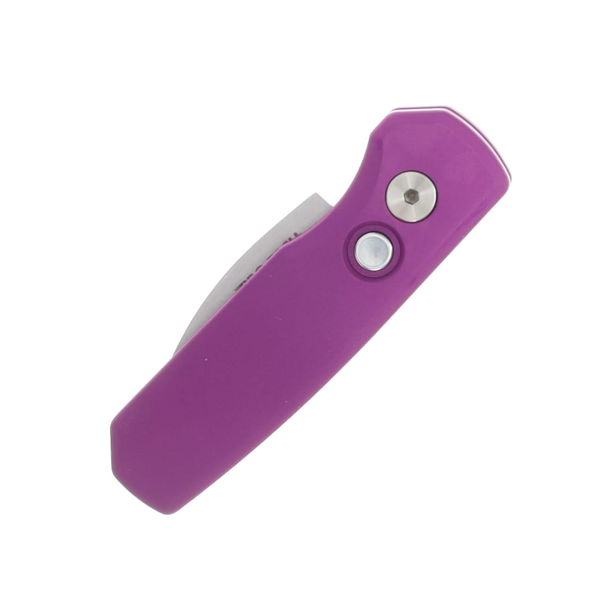 Pro Tech OTS Auto Runt 5 Smooth Purple Handle Machine Satin Magnacut Wharncliffe Blade AUPTR5300-LTD PURPLE View 4