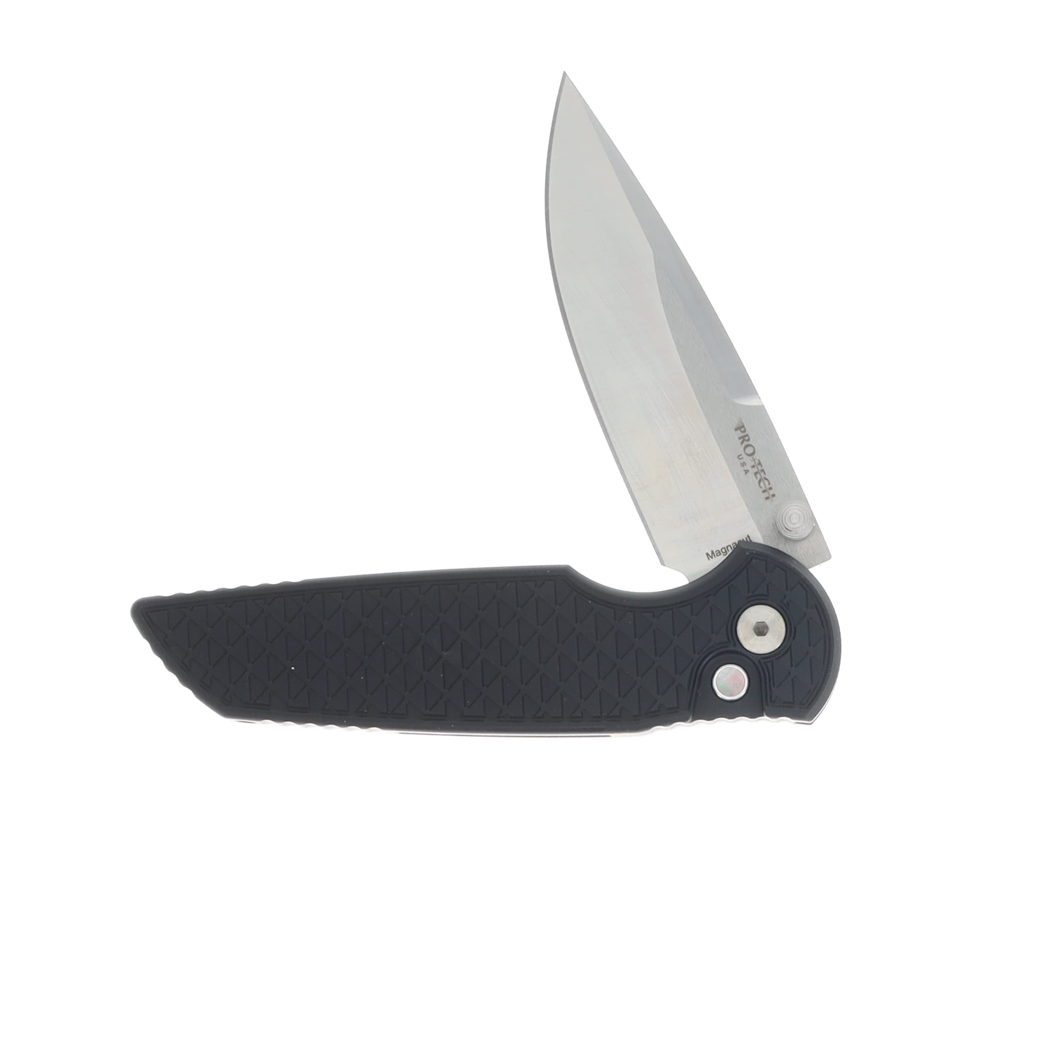 Pro Tech TR-3 Integrity Thumbstud Manual Folder Relic Textured Black Handle Machine Satin Magnacut Blade INT1105-LTD View 3