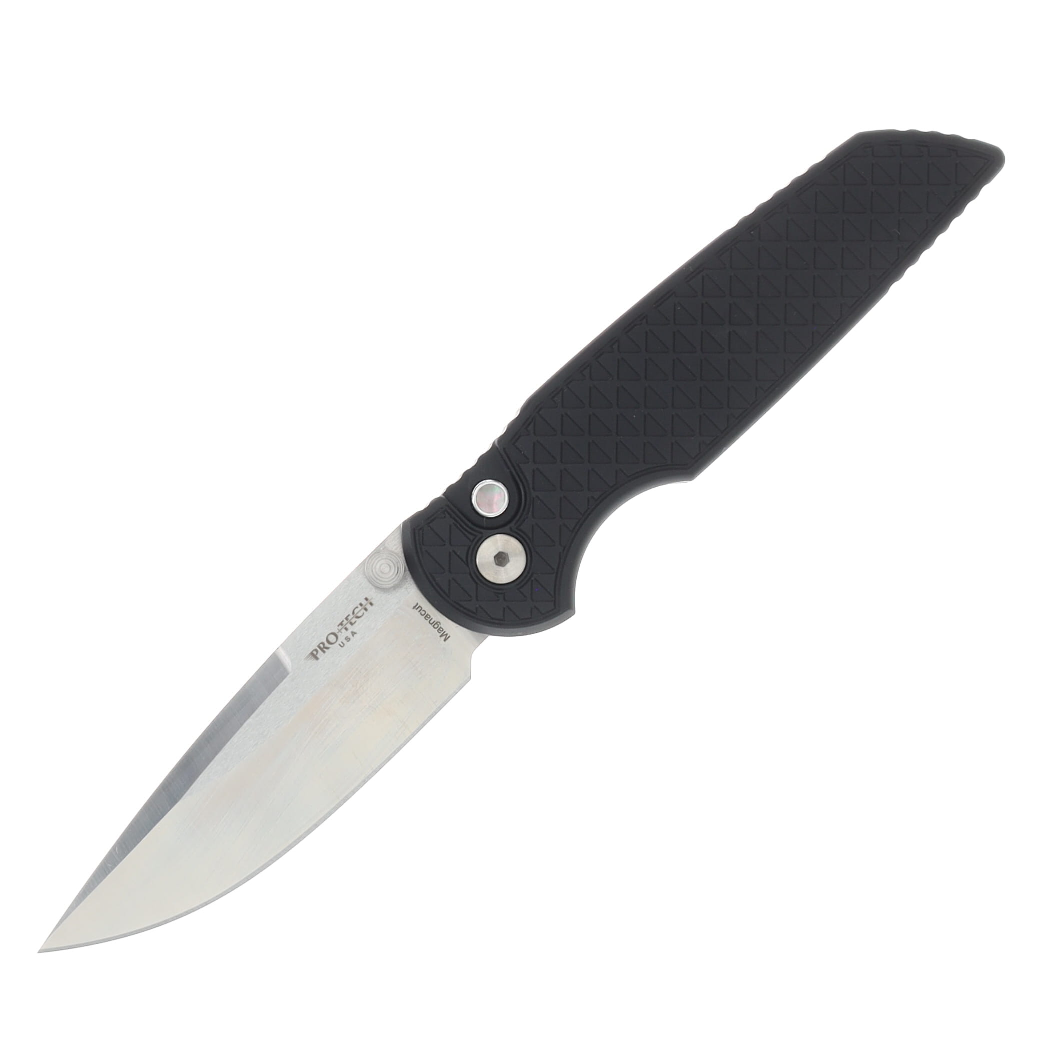 Pro Tech TR-3 Integrity Thumbstud Manual Folder Relic Textured Black Handle Machine Satin Magnacut Blade INT1105-LTD View 1