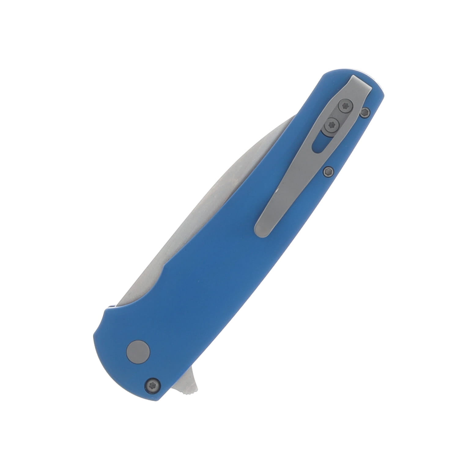 Pro Tech Malibu Folding Knife Solid Blue Aluminum Handle Stonewash Magnacut Blade PT5301-BLUE View 4