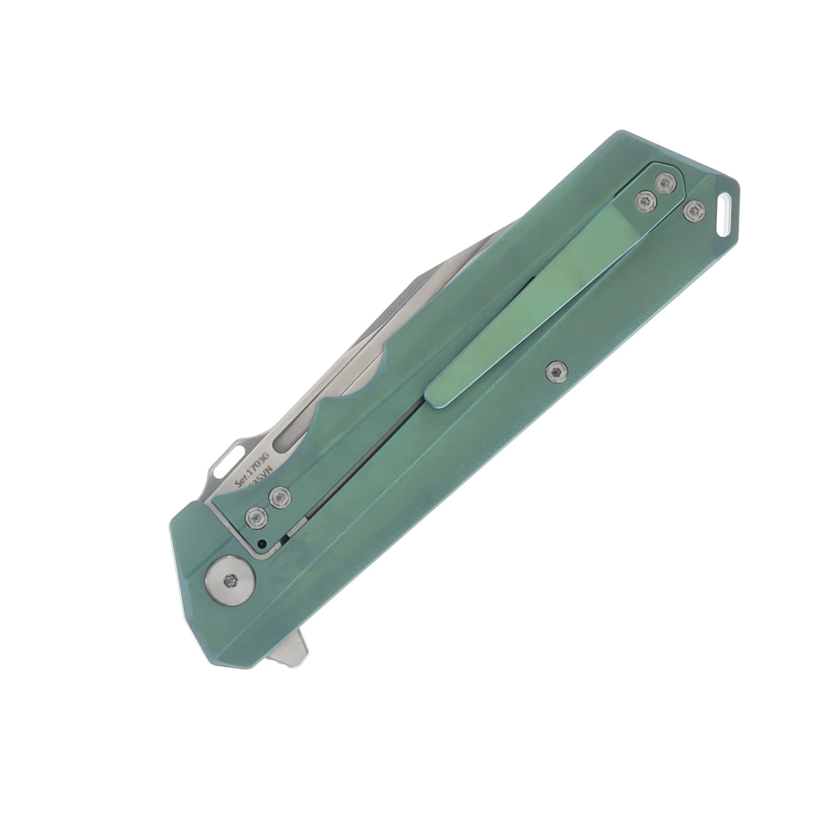 Artisan Cutlery Littoral Folding Knife Mint Green Titanium ATZ1703GGN View 2