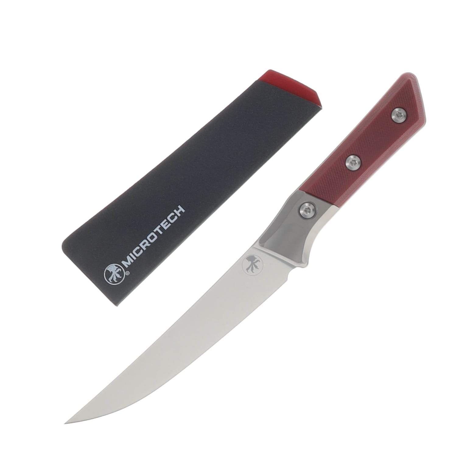 Microtech Boning Knife Titanium/G-10 Merlot 6.12in Plain Stonewash Boning MT3100B10MR View 1