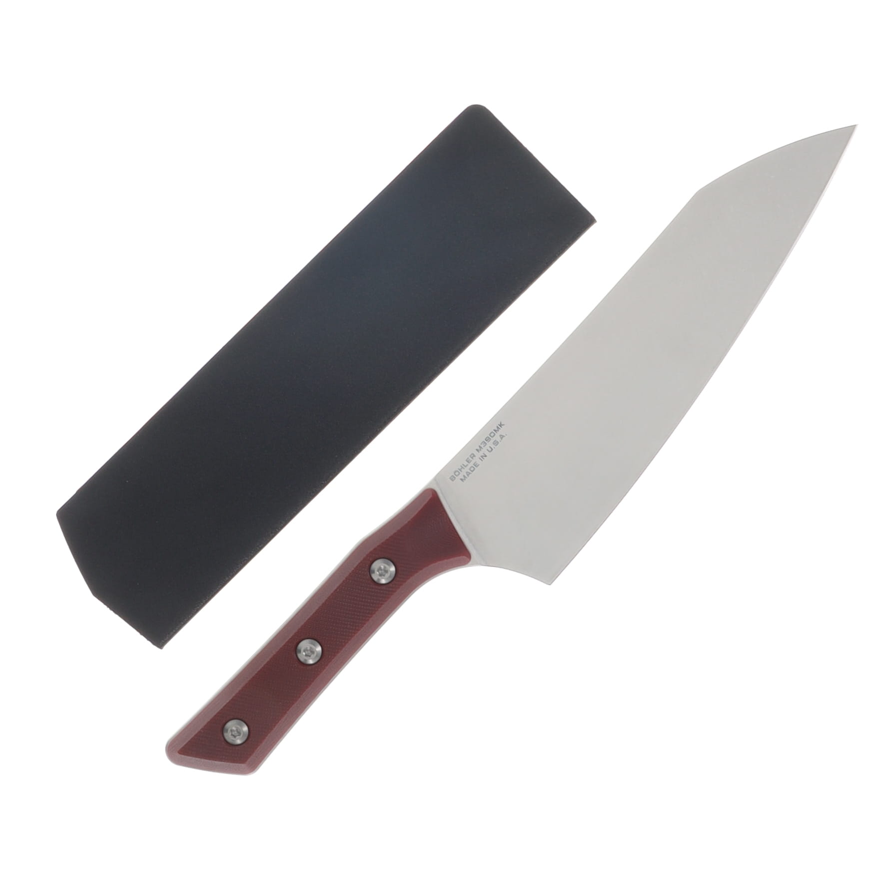 Microtech Chefs Knife Merlot 8in Plain Stonewash Chefs MT300010MR View 2