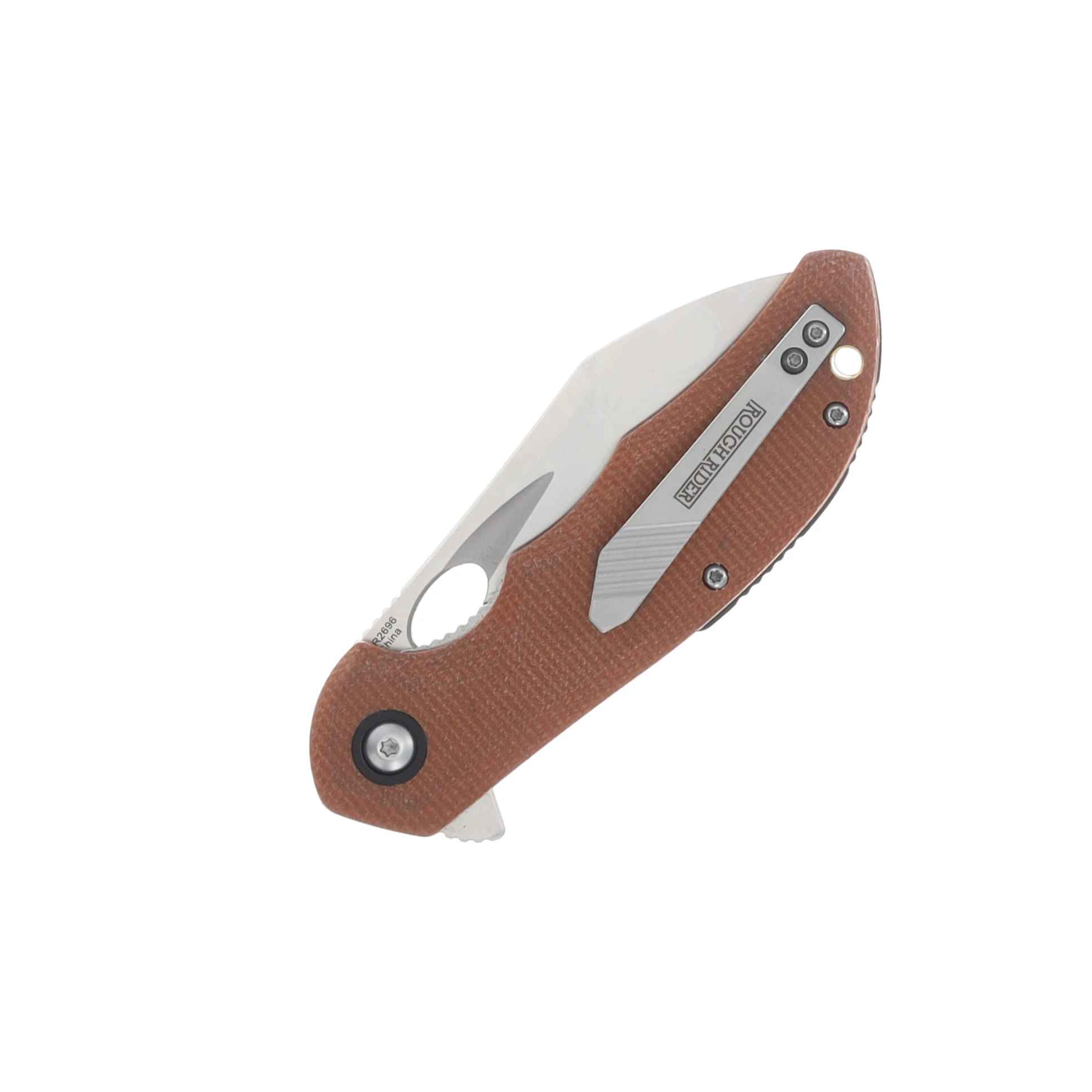 Rough Rider Brown Linen Micarta Linerlock Folding Knife 7CR13 Steel Blade RR2696-BRM View 4