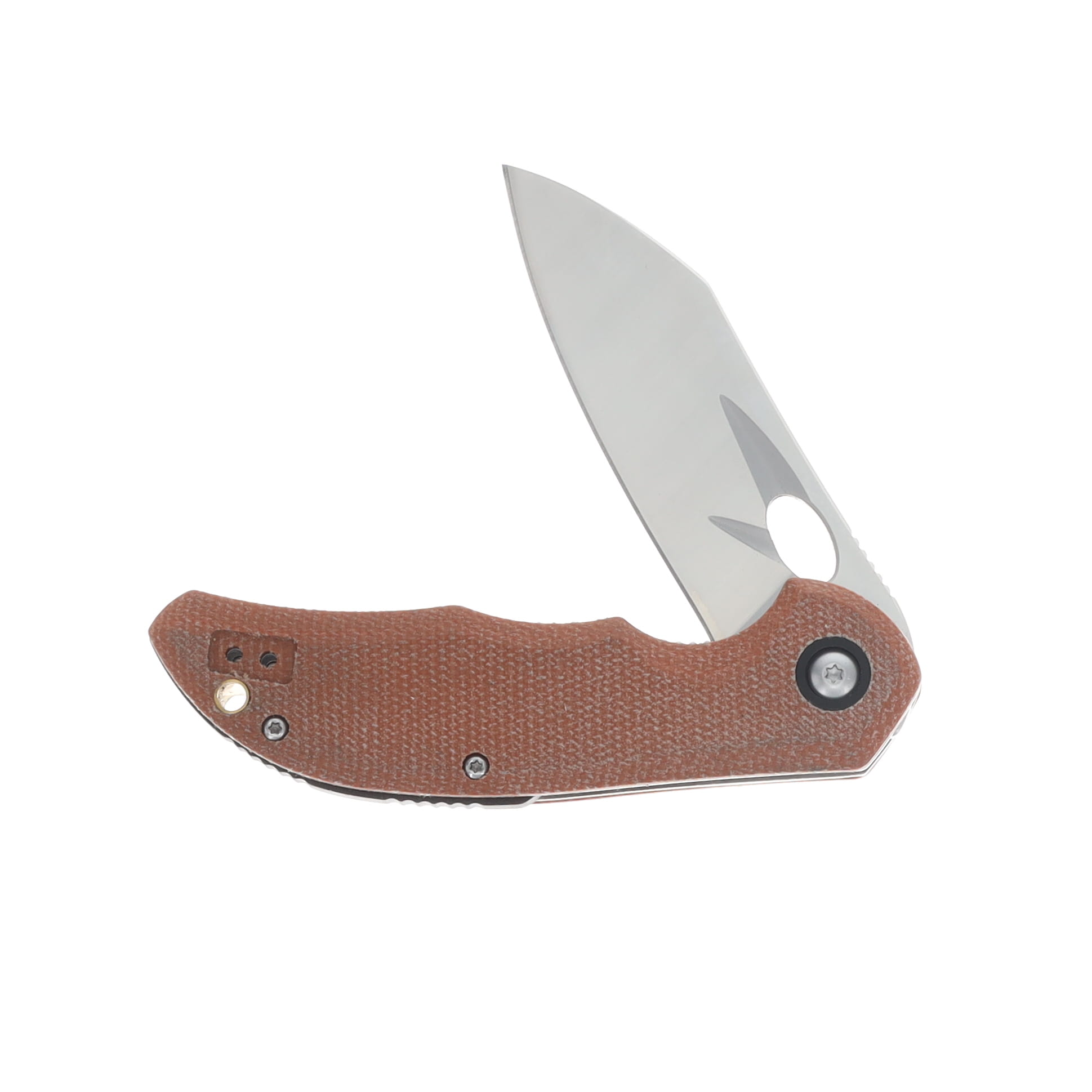 Rough Rider Brown Linen Micarta Linerlock Folding Knife 7CR13 Steel Blade RR2696-BRM View 3