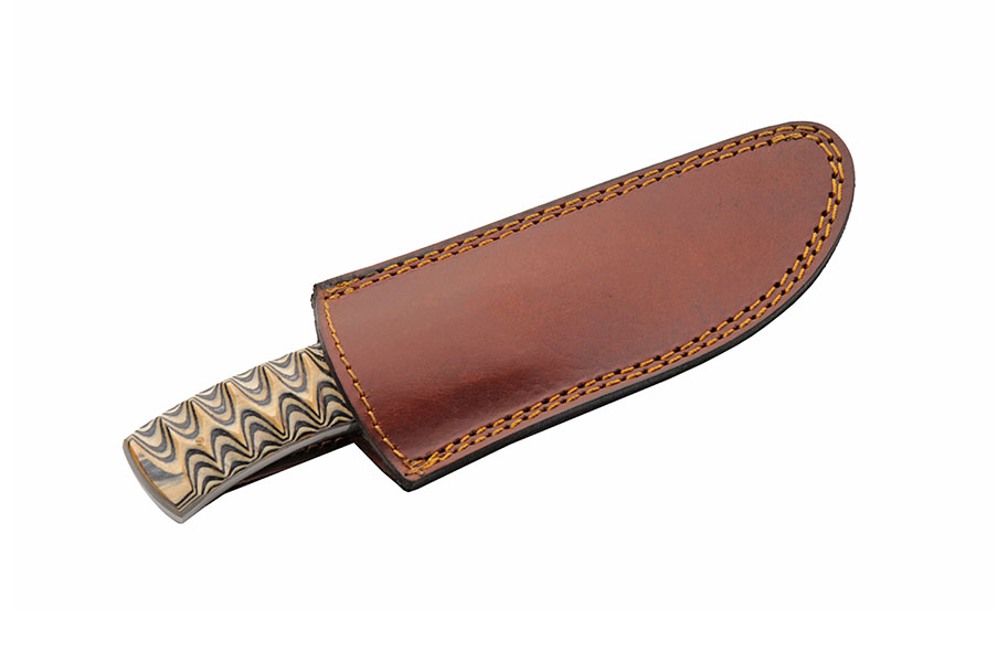 8.5in Ashwood Hunting Knife Grooved Colorwood Handle Stainless Steel Blade 203537 View 3