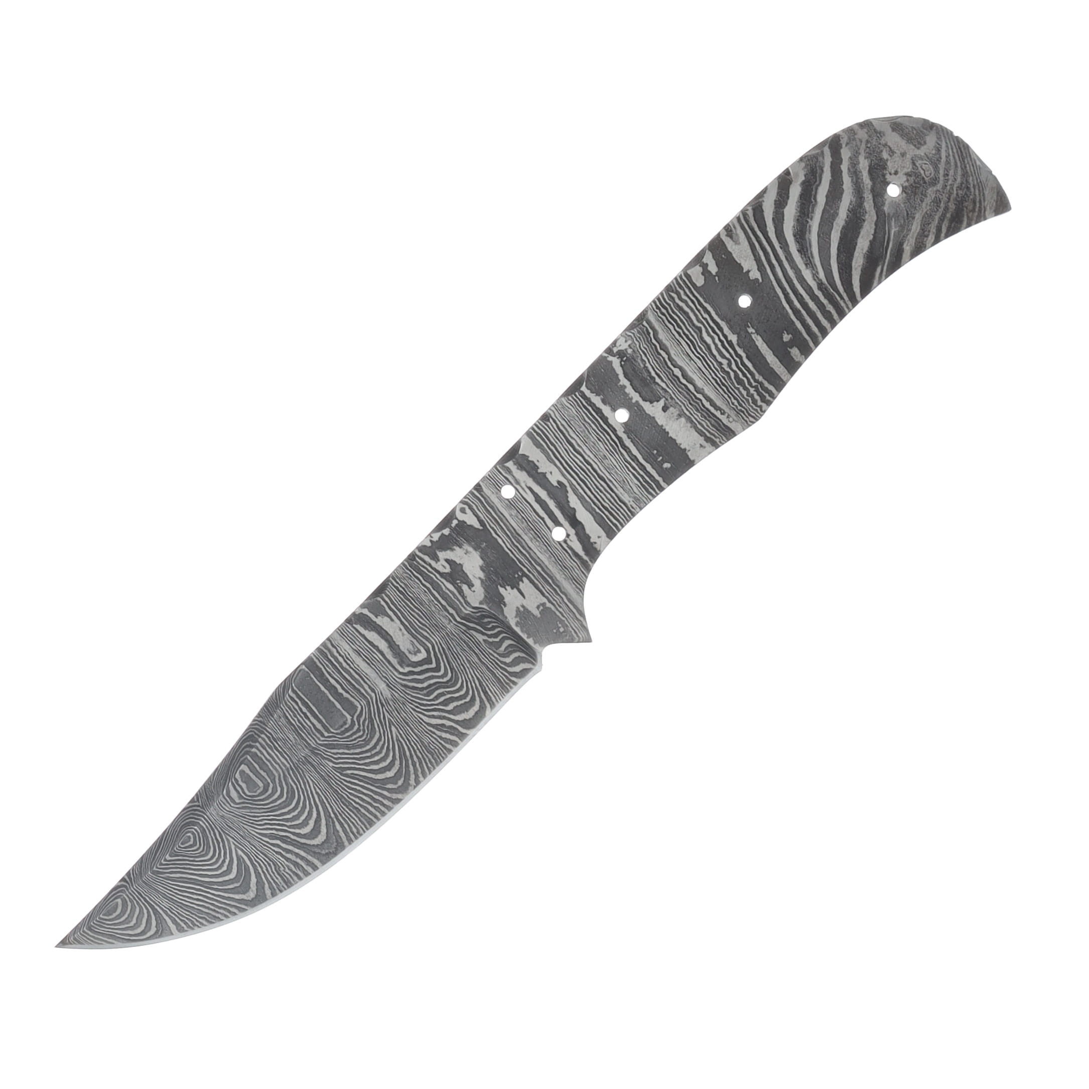 3.75in Clip Point Damascus Blade Blank With Spine Filework BLDM2749 View 1