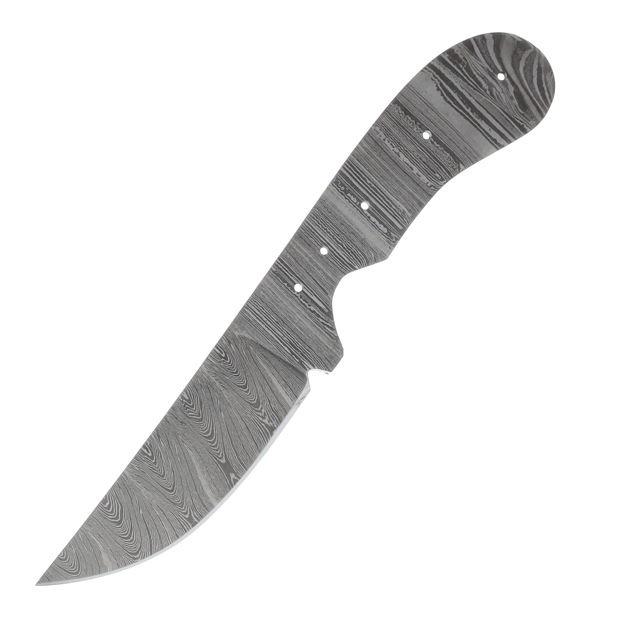 3.5in Straight Back Damascus Blade Blank BLDM2746 View 1
