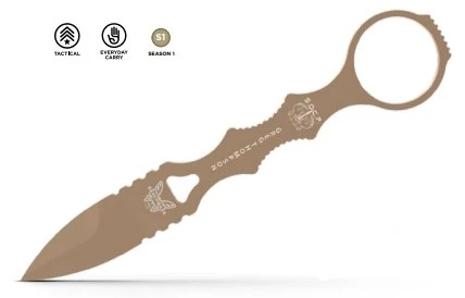 Benchmade SOCP Fixed Blade Mini-Spear Point Desert Sand Cerakote - Tan Sheath BM177SN View 7