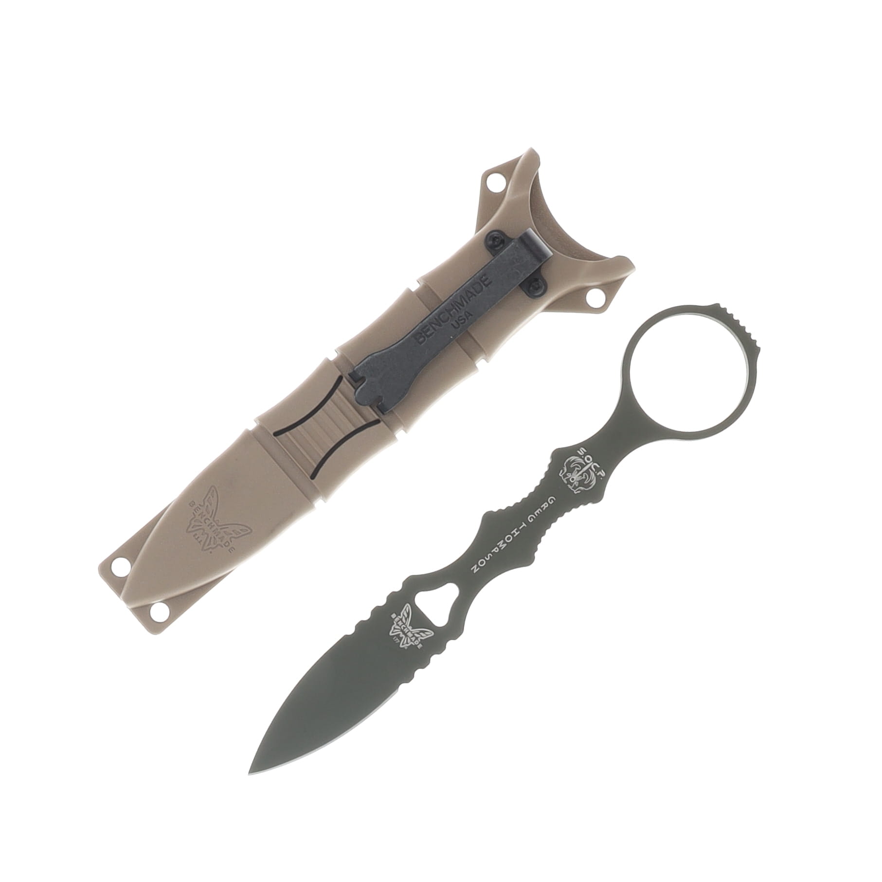 Benchmade SOCP Fixed Blade Mini-Spear Point Olive Drab Cerakote