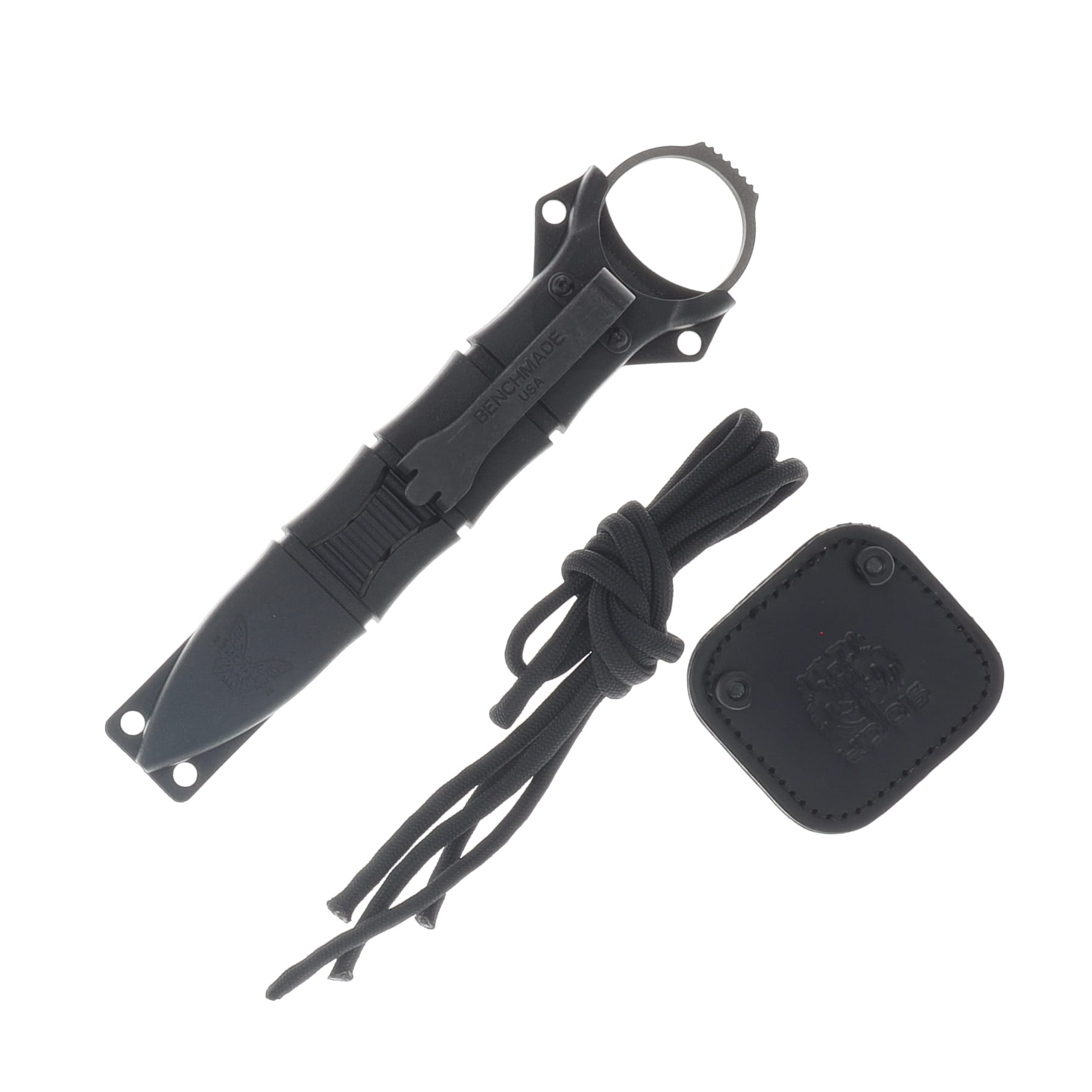 Benchmade SOCP Fixed Blade Mini-Spear Point Tungsten Gray Cerakote-Blk Sheath BM177GY View 3