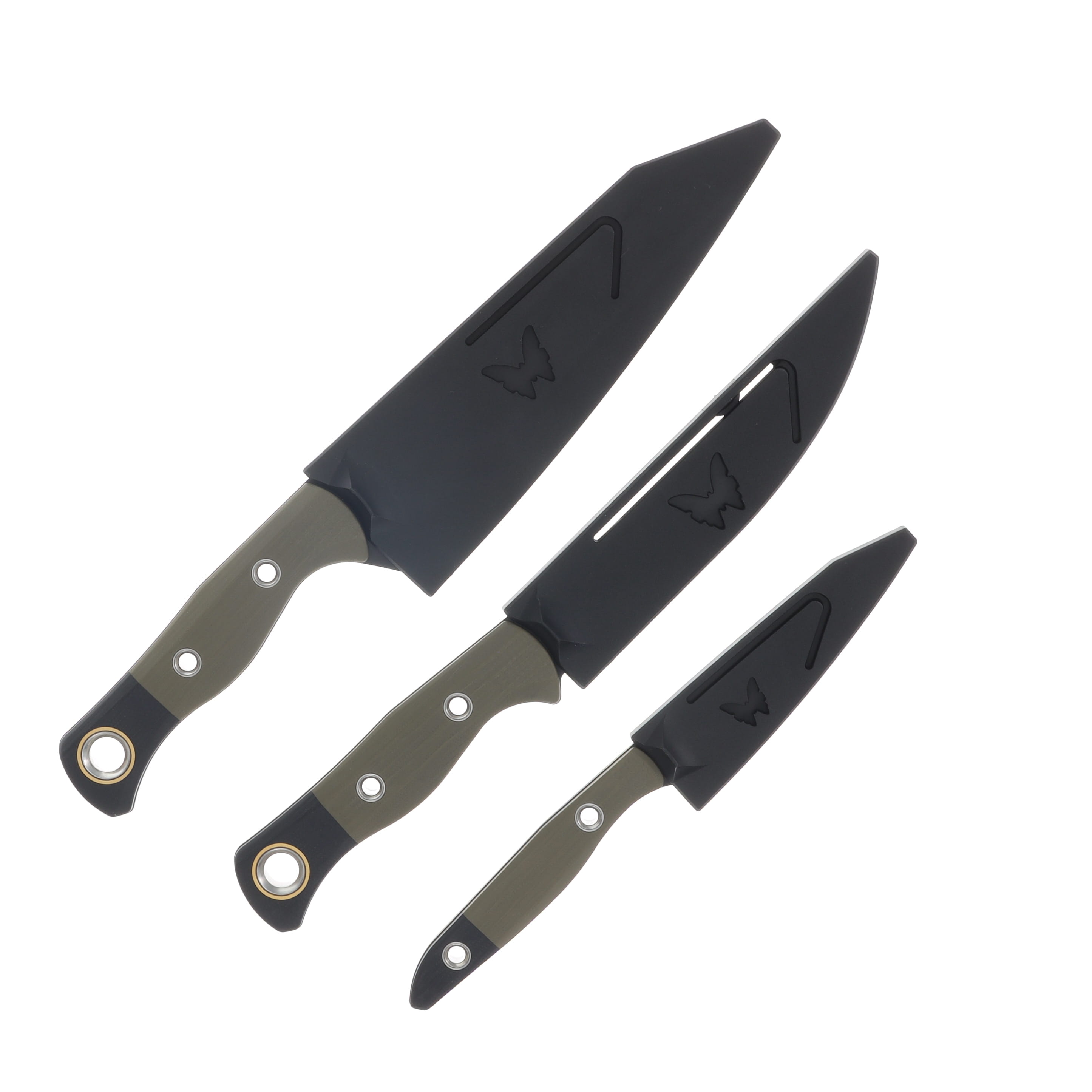 Benchmade 3PC Kitchen Set OD-Blk G-10 Handles Blk CPM-154 Blades BM4005BK-01 View 4