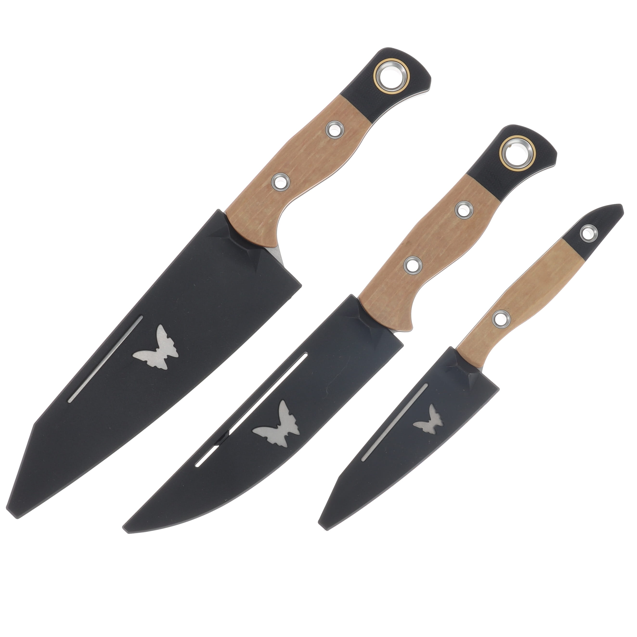 Benchmade 3PC Kitchen Set Maple Valley Richlite W/Black G-10 Handle CPM-154 Blade BM4005-02 View 4