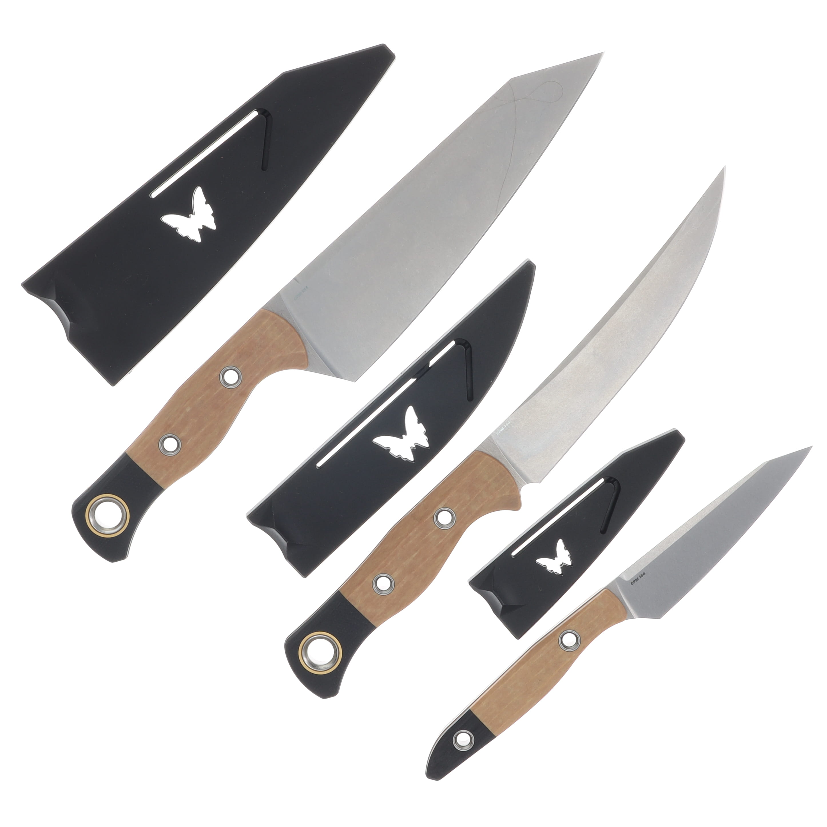 Benchmade 3PC Kitchen Set Maple Valley Richlite W/Black G-10 Handle CPM-154 Blade BM4005-02 View 2
