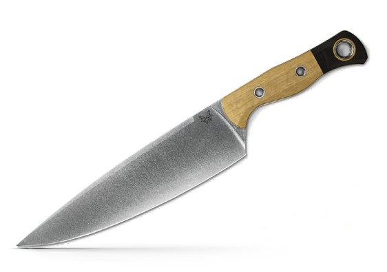 Benchmade 8in Chef Knife Maple Valley Richlite-Blk G-10 Handle CPM-154 Blade BM4025-02 View 3