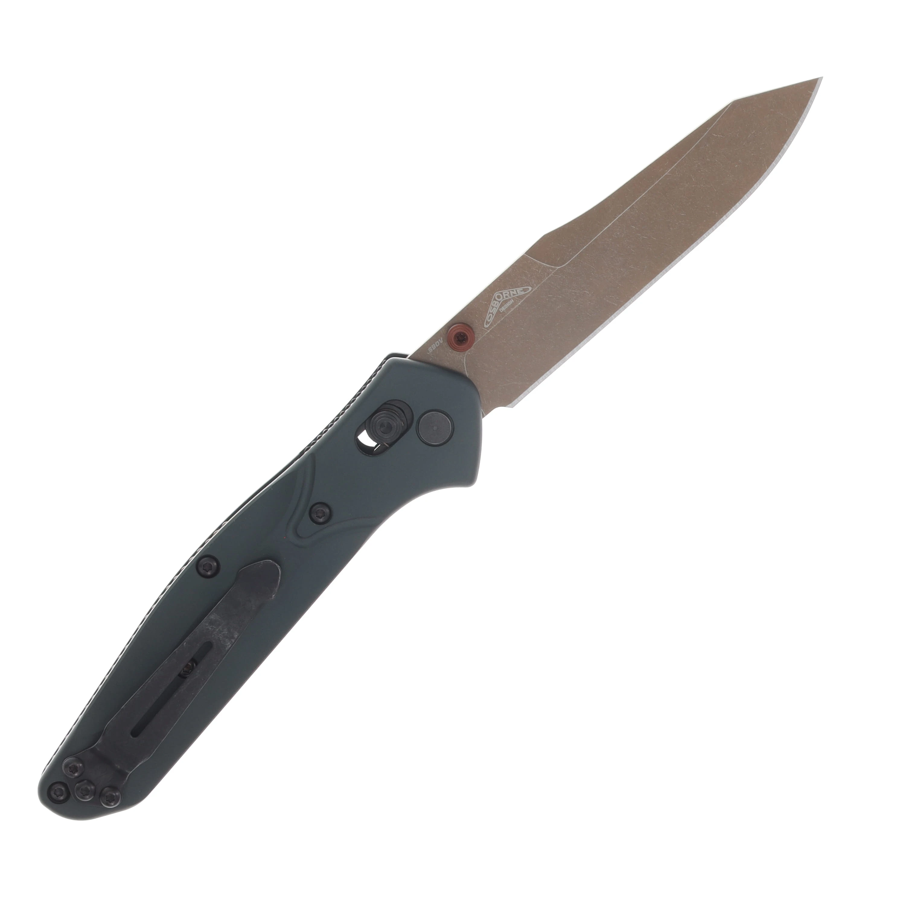 Benchmade Osbourne Folding Knife Taiga Green Aluminum Handle S90V FE Blade BM940FE-2601 View 2