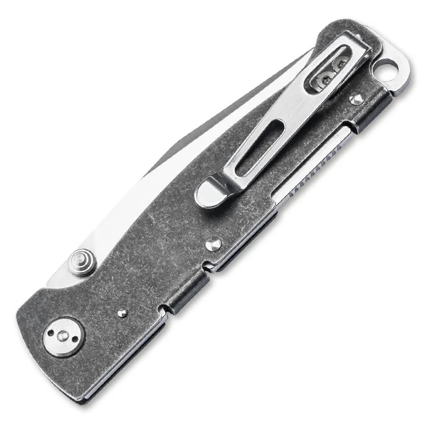 Boker Plus Atlas Backlock Clip Point TS Folding Knife Black SS Handle D2 Blade View 2