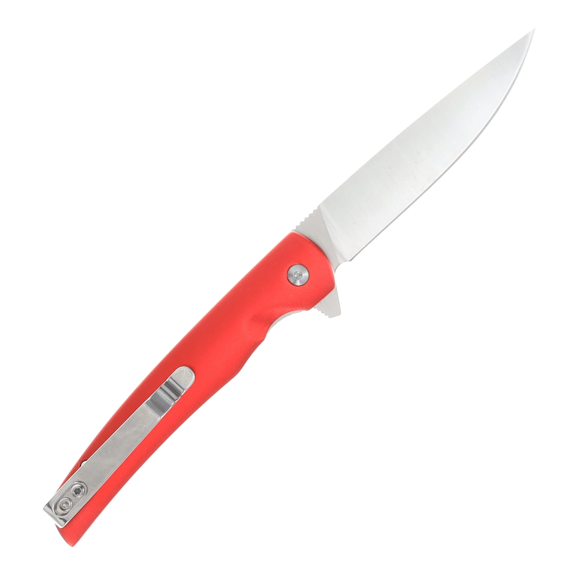 Bear & Son Rancher Folding Knife Red 3.25in Plain Satin Drop Point BR121RD View 2
