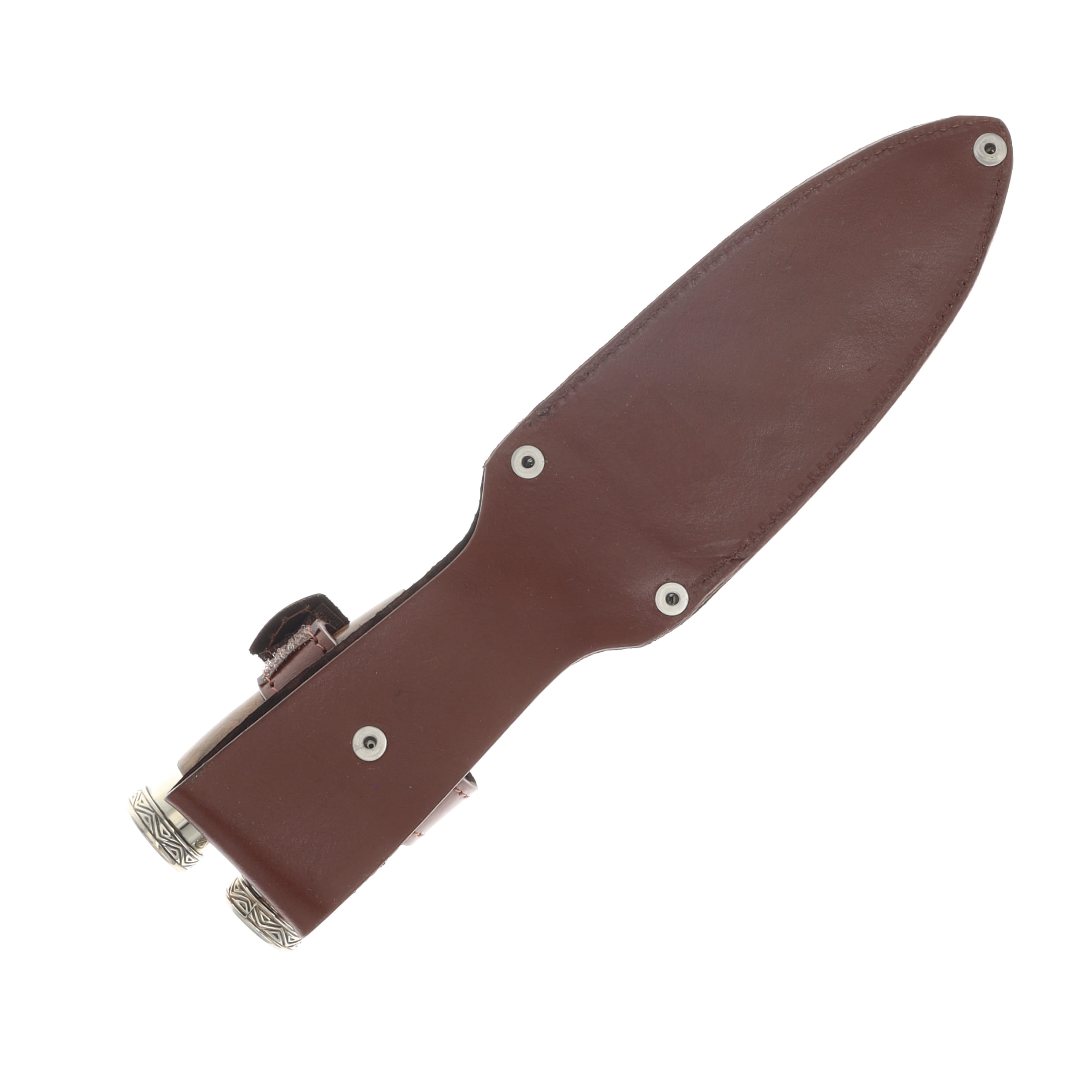 Patagon Knives 2PC Picnic Set Wood/Alpaca Handle W/Leather Sheath PS-W&A-00 View 4