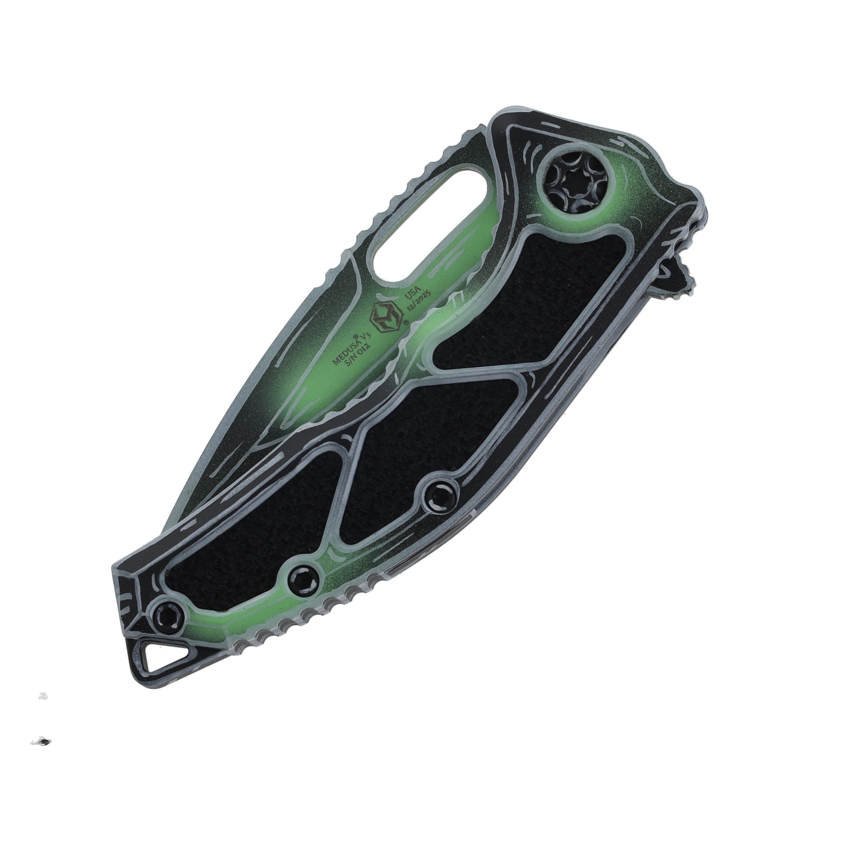 Heretic Medusa Manual Folder Tanto Negative Cel Shading Toxic