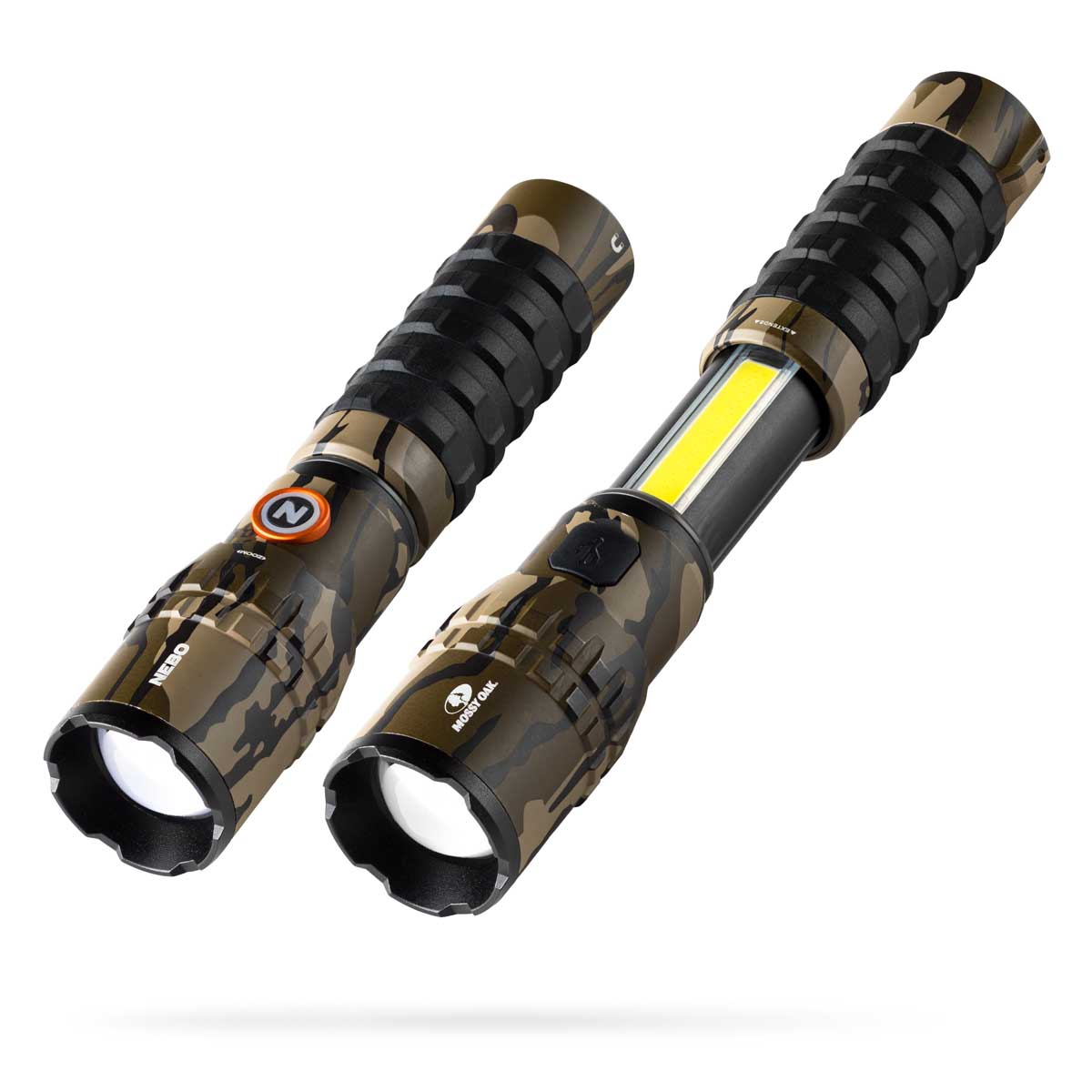 NEBO Slyde King 2K Flashlight Mossy Oak Bottomland USB-C Rechargeable 2000 Lumens & 500 Lumens View 1