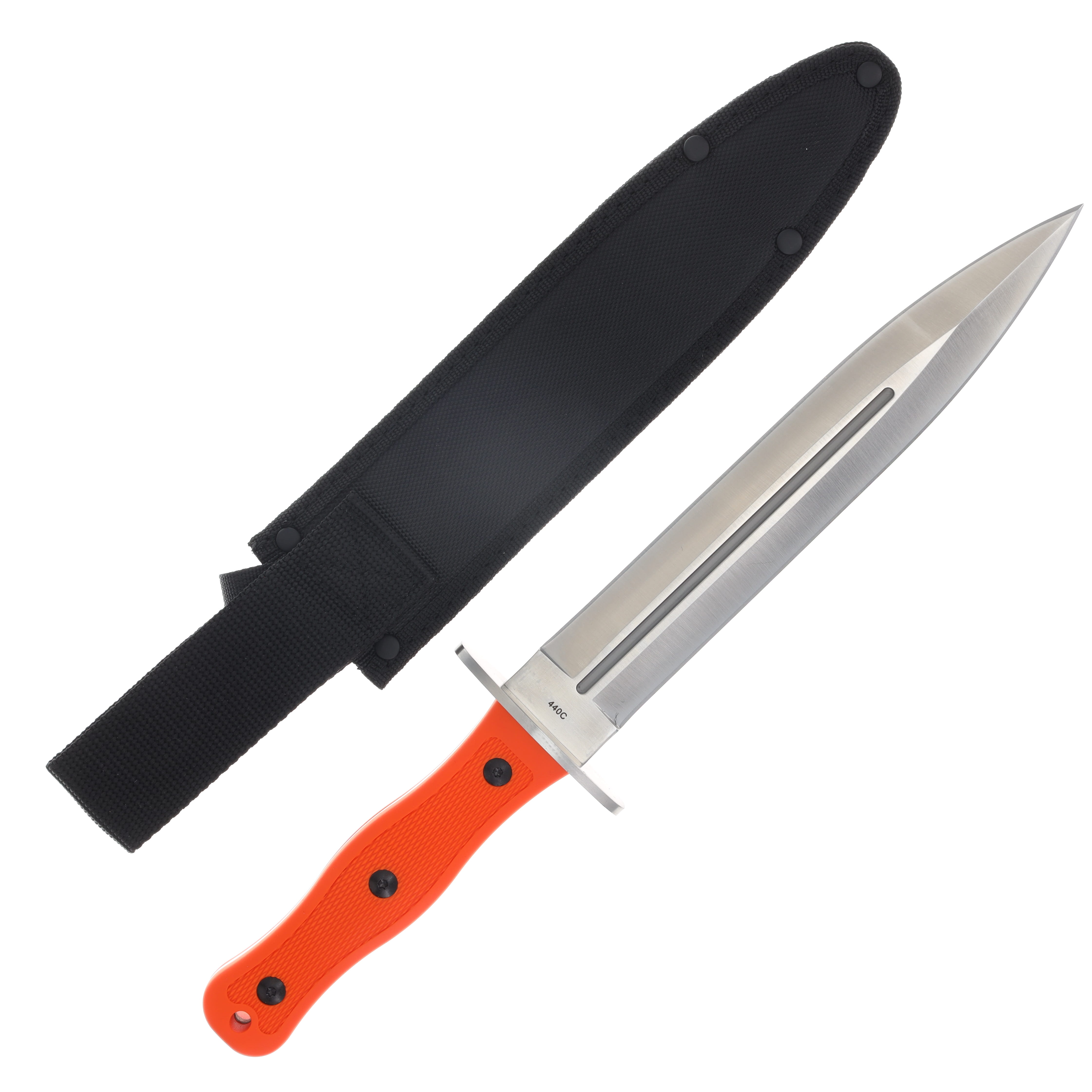 Boker Plus Hunting Boar Dagger Orange Fixed Knife TPR Handle 440C Blade BK02BP0020 View 2