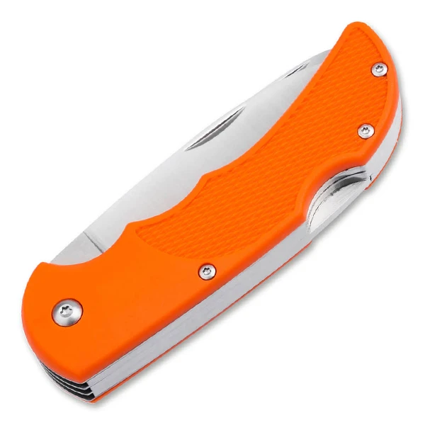 Boker Plus Hunting Triple Pocket Knife Orange FRN Handle 440C Blade BK01BP0058 View 2