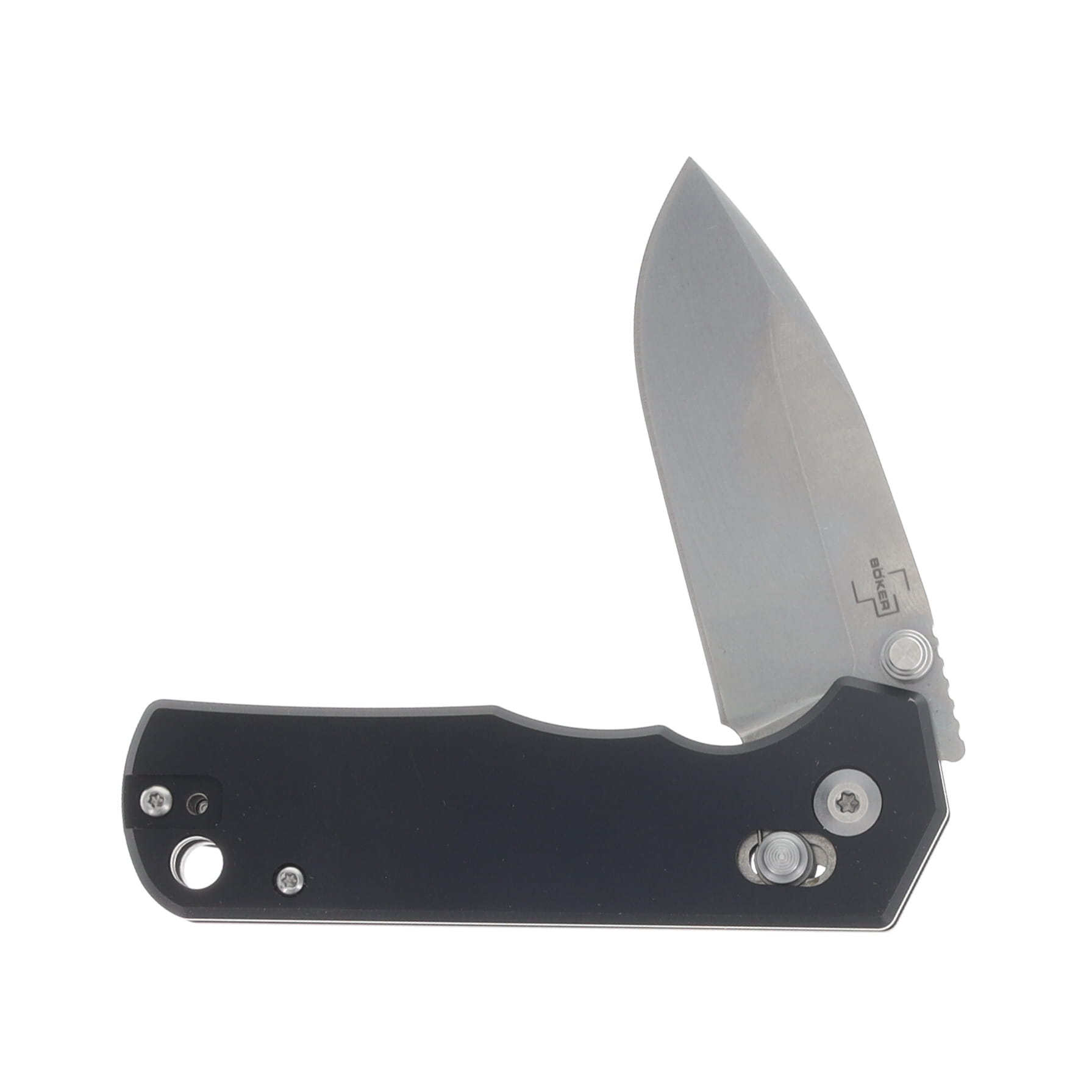 Boker Plus Rockstub Black Aluminum Folding Knife 440B Drop Point Blade BK01BP0050 View 3