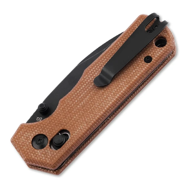 Boker Plus Rockstub Brown Micarta Folding Knife 440B Drop Point Blade BK01BP0051 View 2